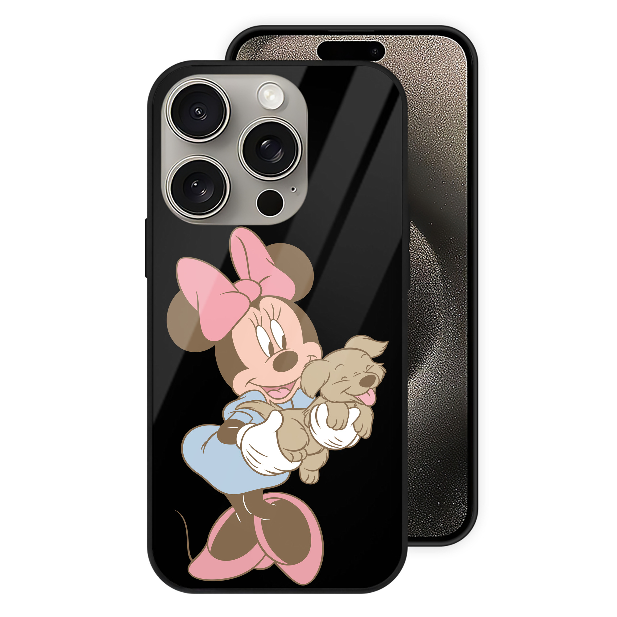 （画像用） ミッキーマウス Mickey Mouse 【iPhone15Pro対応】スマホケース 耐衝撃＆黄変防止 背面ガラス