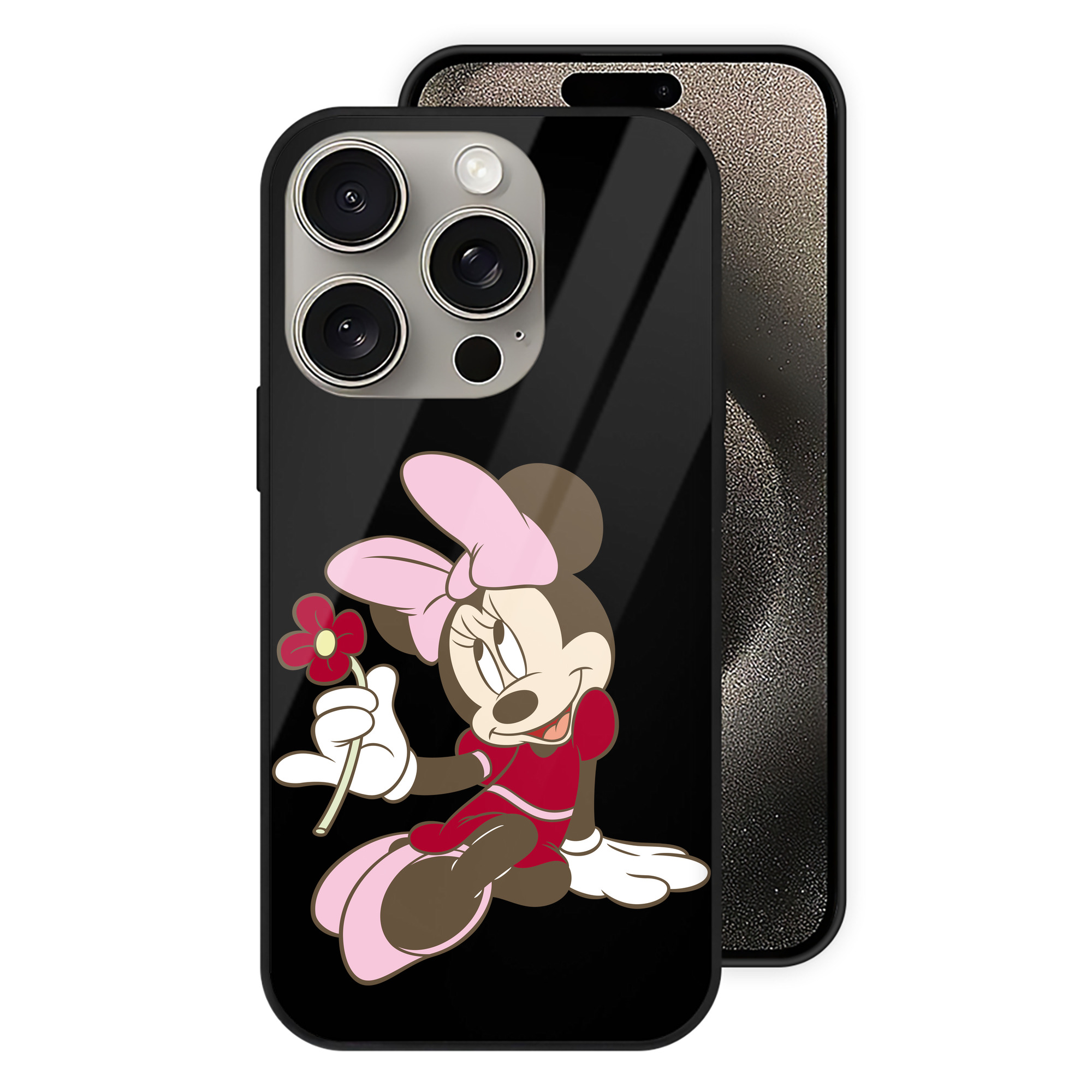 （画像用） ミッキーマウス Mickey Mouse 【iPhone15Pro対応】スマホケース 耐衝撃＆黄変防止 背面ガラス