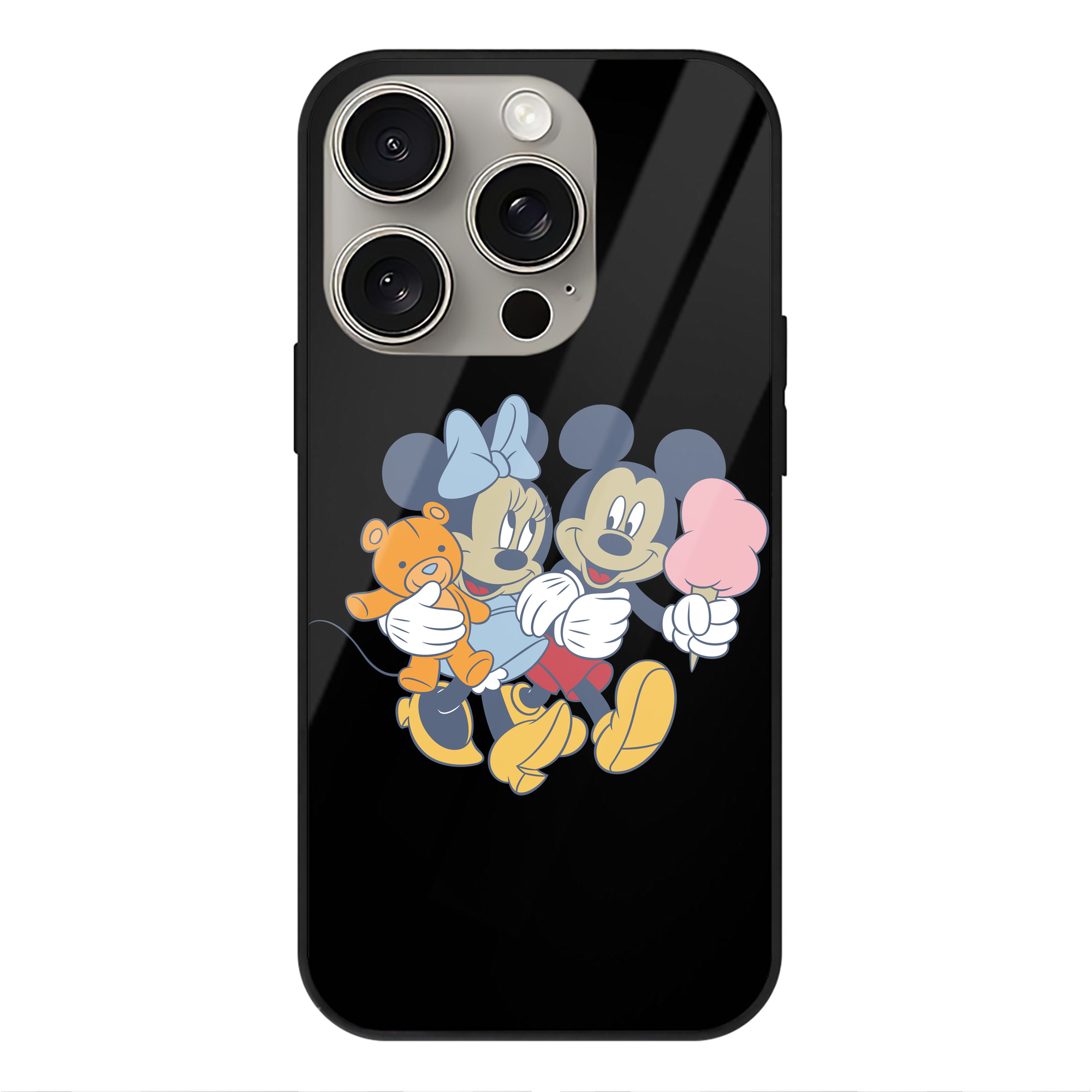 （画像用） ミッキーマウス Mickey Mouse 【iPhone15Pro対応】スマホケース 耐衝撃＆黄変防止 背面ガラス