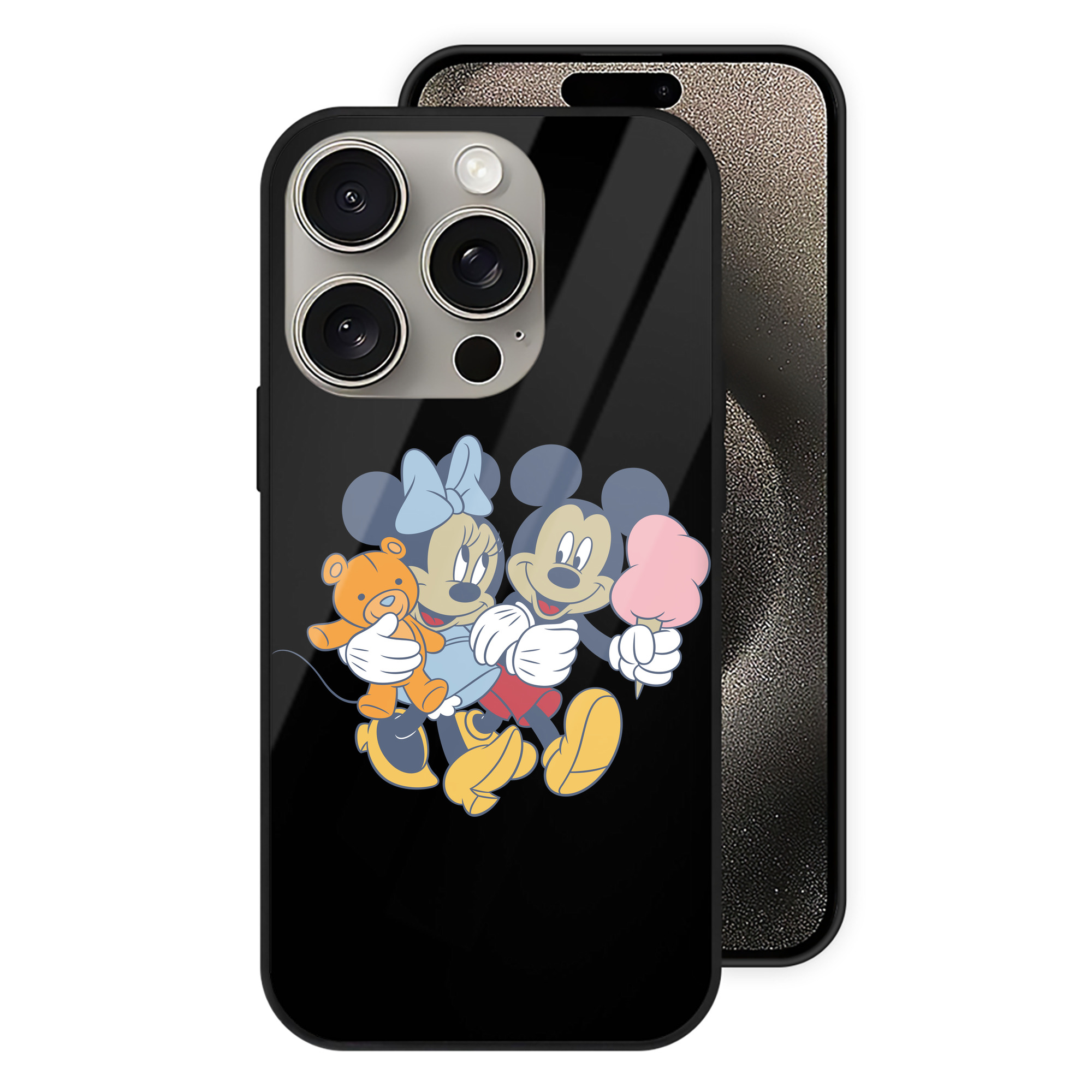 （画像用） ミッキーマウス Mickey Mouse 【iPhone15Pro対応】スマホケース 耐衝撃＆黄変防止 背面ガラス