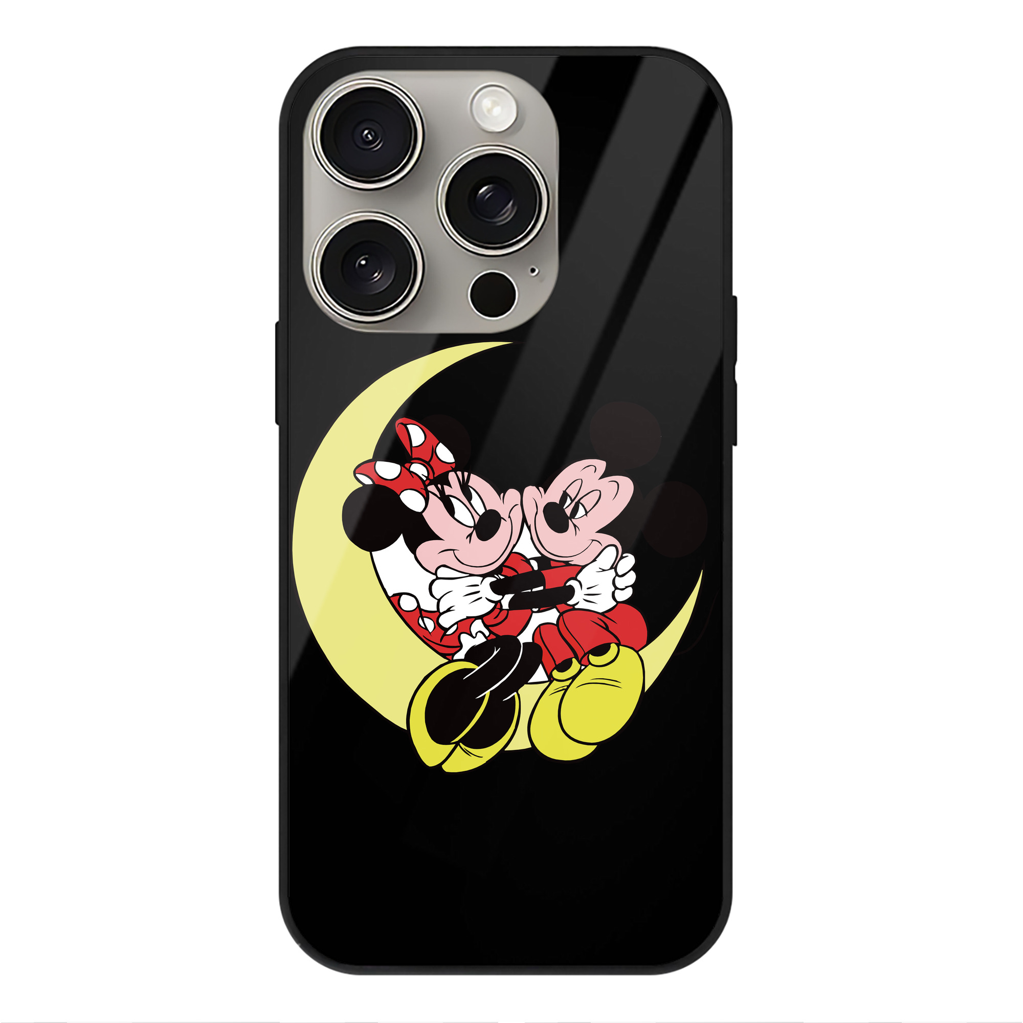 （画像用） ミッキーマウス Mickey Mouse 【iPhone15Pro対応】スマホケース 耐衝撃＆黄変防止 背面ガラス