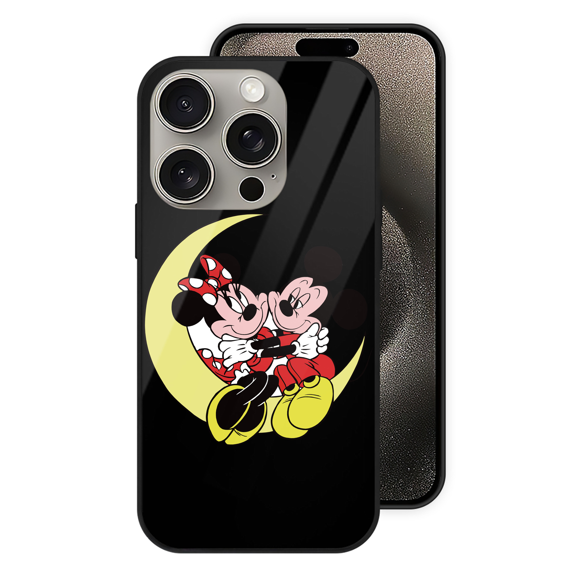 （画像用） ミッキーマウス Mickey Mouse 【iPhone15Pro対応】スマホケース 耐衝撃＆黄変防止 背面ガラス