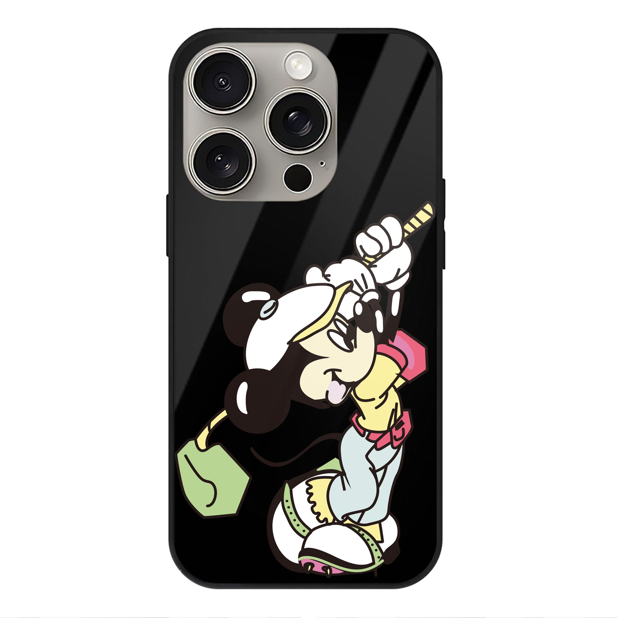 （画像用） ミッキーマウス Mickey Mouse 【iPhone15Pro対応】スマホケース 耐衝撃＆黄変防止 背面ガラス
