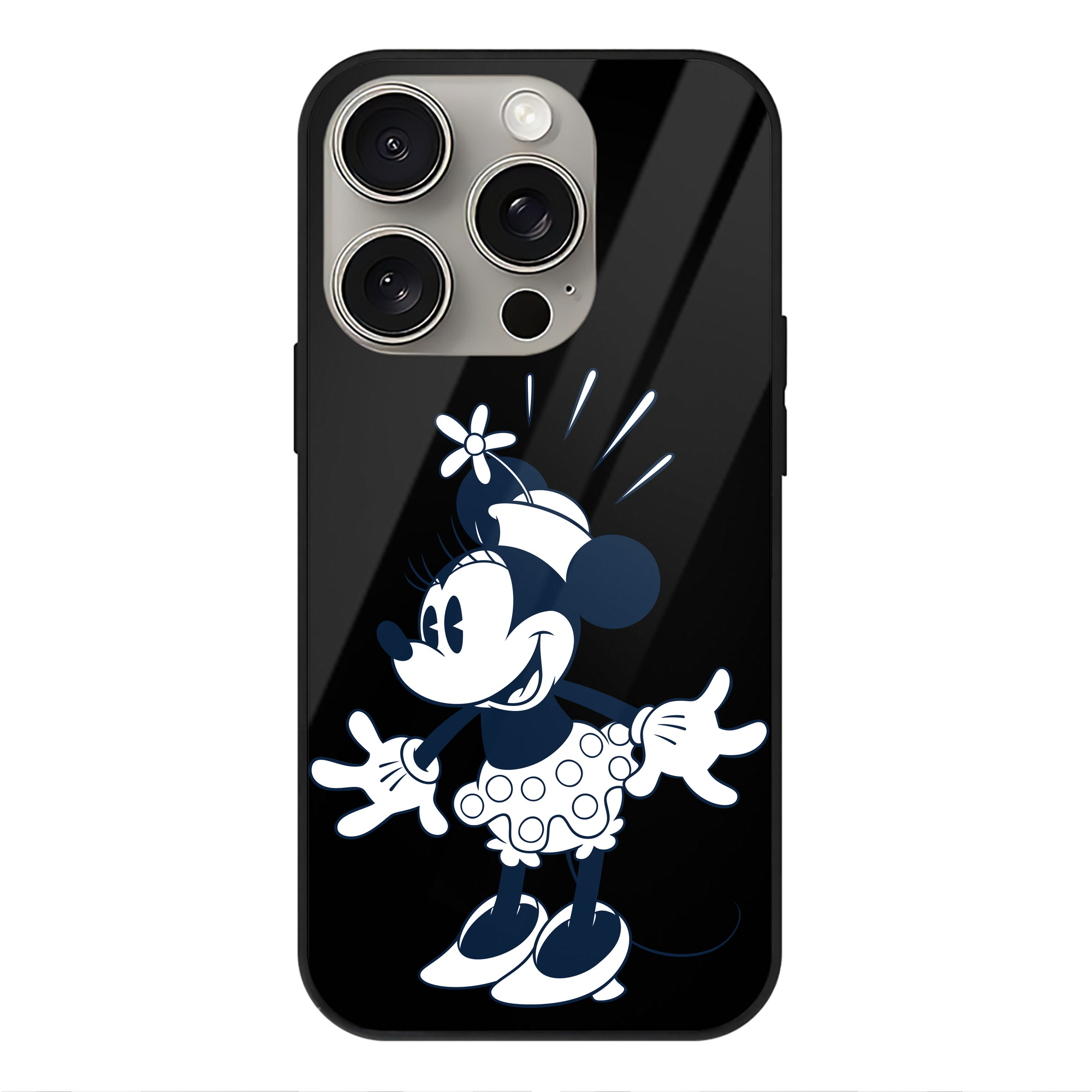 （画像用） ミッキーマウス Mickey Mouse 【iPhone15Pro対応】スマホケース 耐衝撃＆黄変防止 背面ガラス