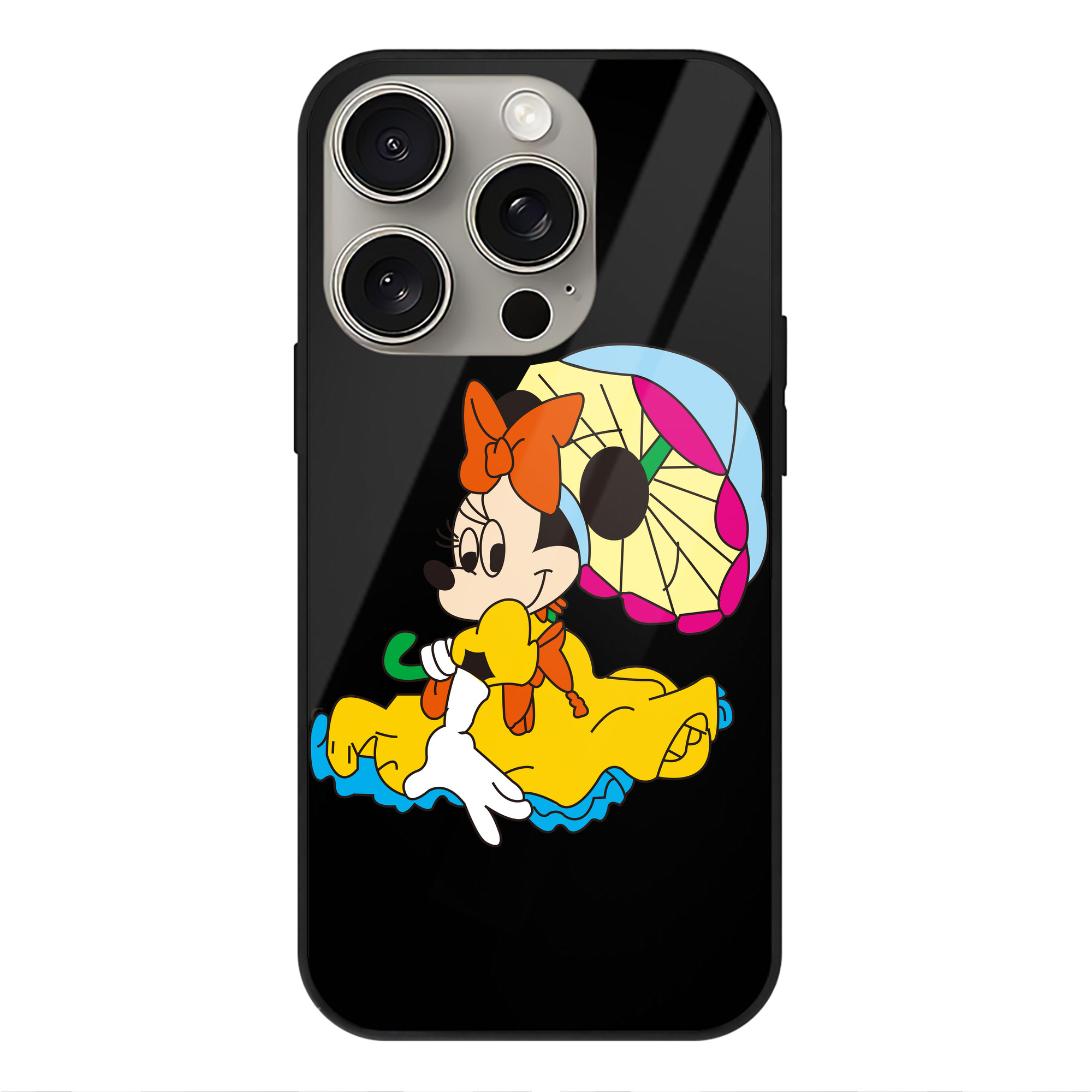 （画像用） ミッキーマウス Mickey Mouse 【iPhone15Pro対応】スマホケース 耐衝撃＆黄変防止 背面ガラス