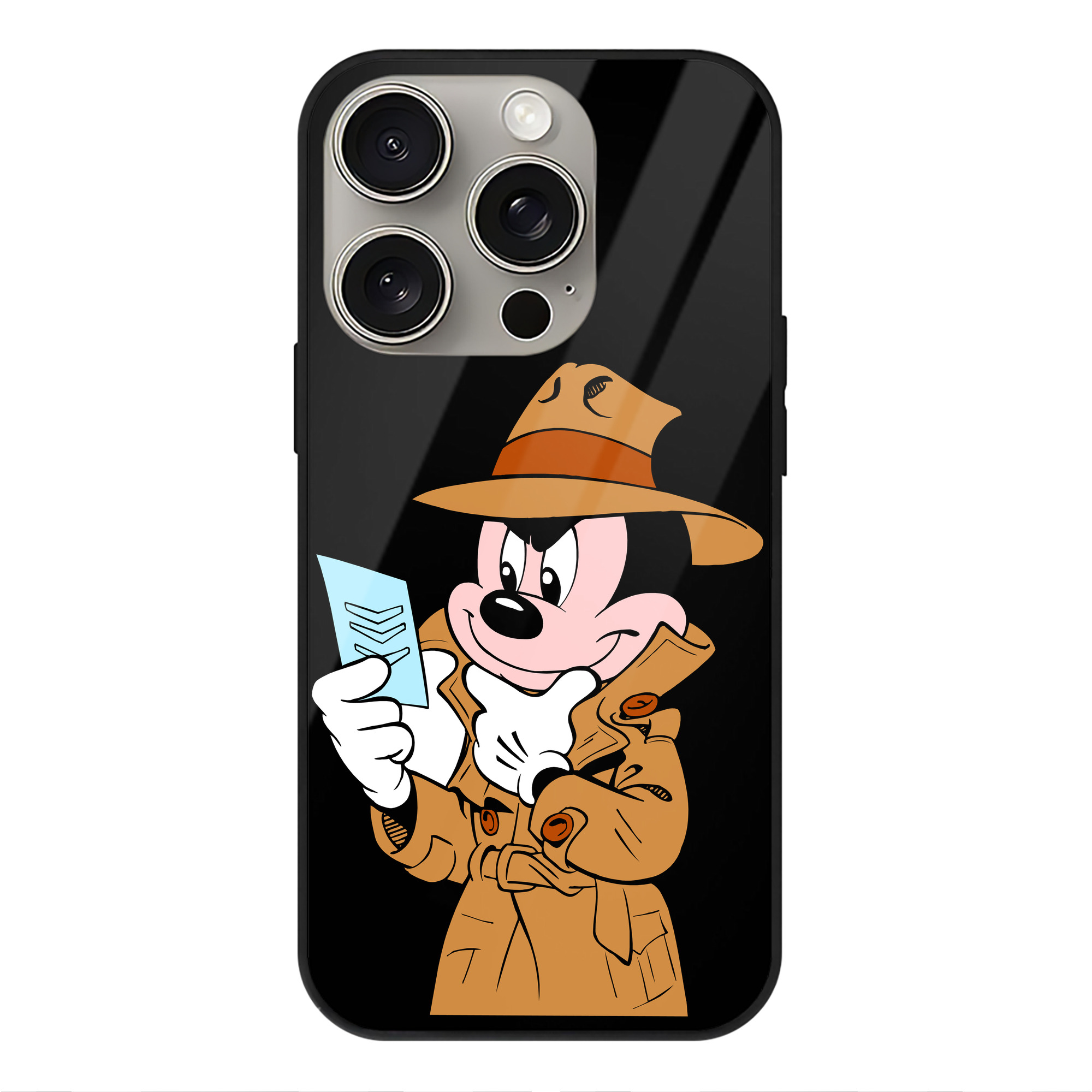 （画像用） ミッキーマウス Mickey Mouse 【iPhone15Pro対応】スマホケース 耐衝撃＆黄変防止 背面ガラス