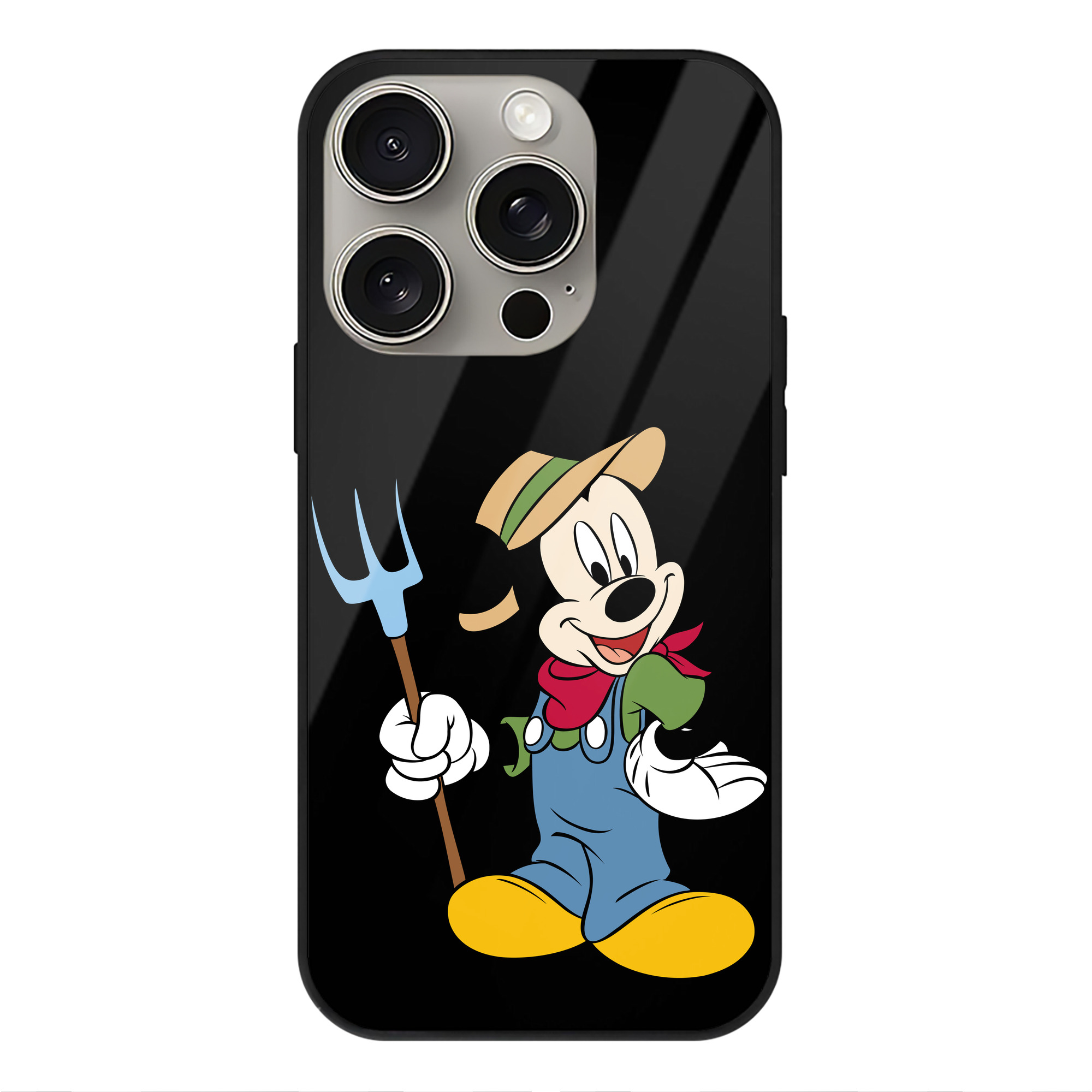 （画像用） ミッキーマウス Mickey Mouse 【iPhone15Pro対応】スマホケース 耐衝撃＆黄変防止 背面ガラス