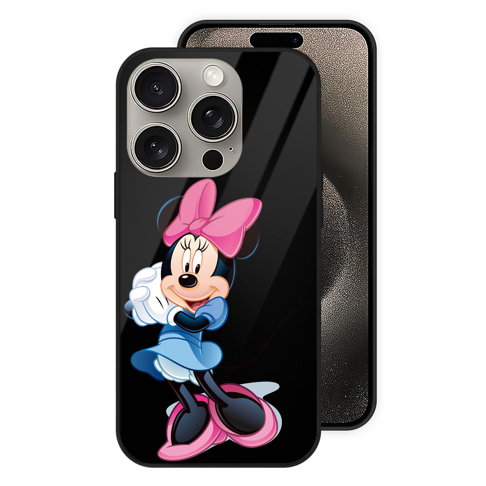 （画像用） ミッキーマウス Mickey Mouse 【iPhone15Pro対応】スマホケース 耐衝撃＆黄変防止 背面ガラス