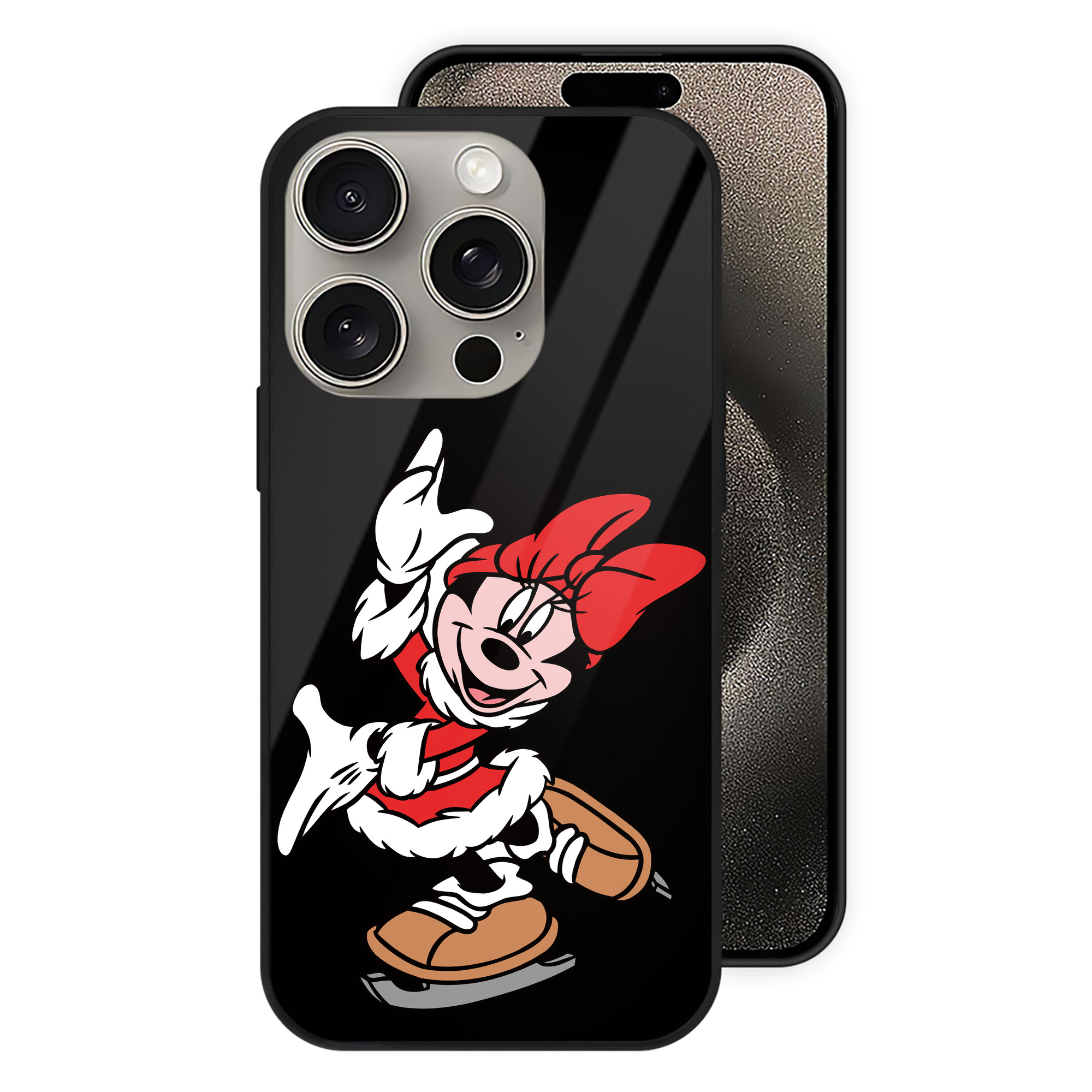（画像用） ミッキーマウス Mickey Mouse 【iPhone15Pro対応】スマホケース 耐衝撃＆黄変防止 背面ガラス