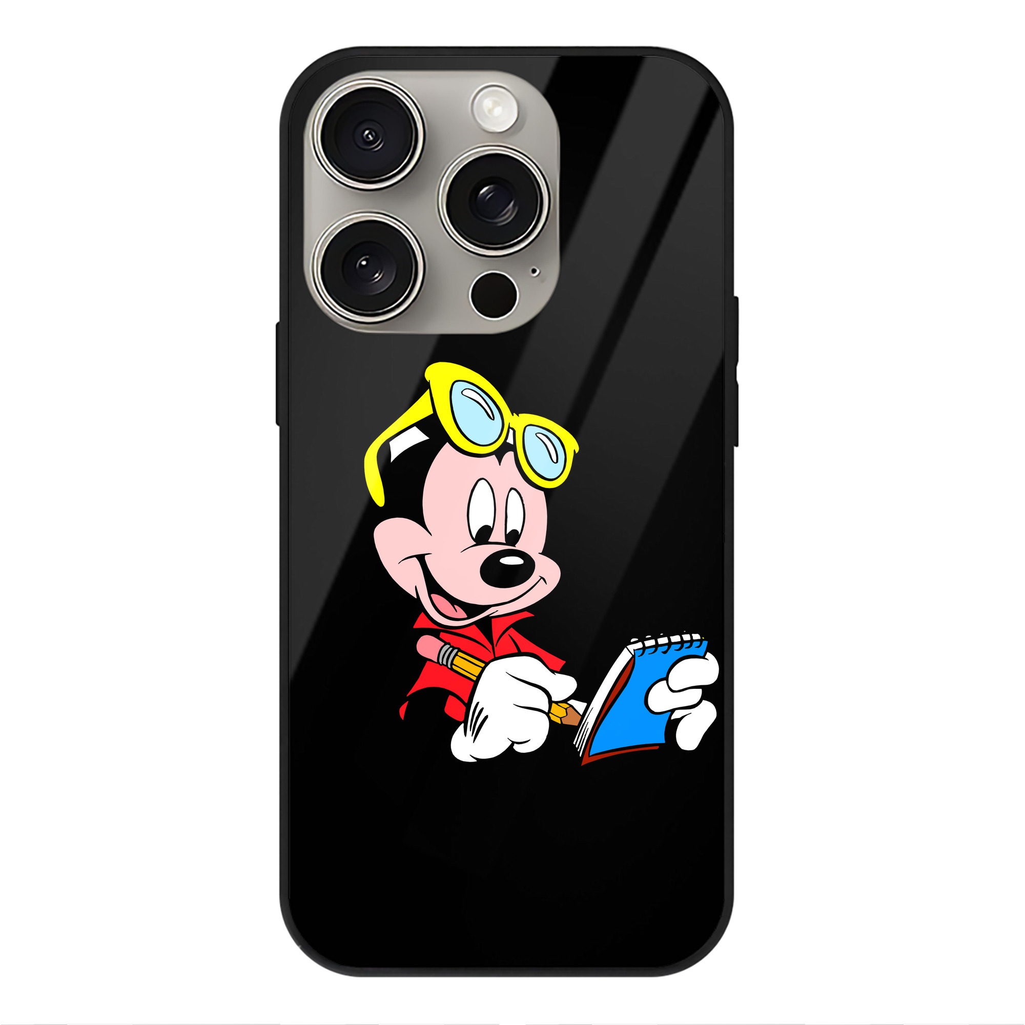 （画像用） ミッキーマウス Mickey Mouse 【iPhone15Pro対応】スマホケース 耐衝撃＆黄変防止 背面ガラス