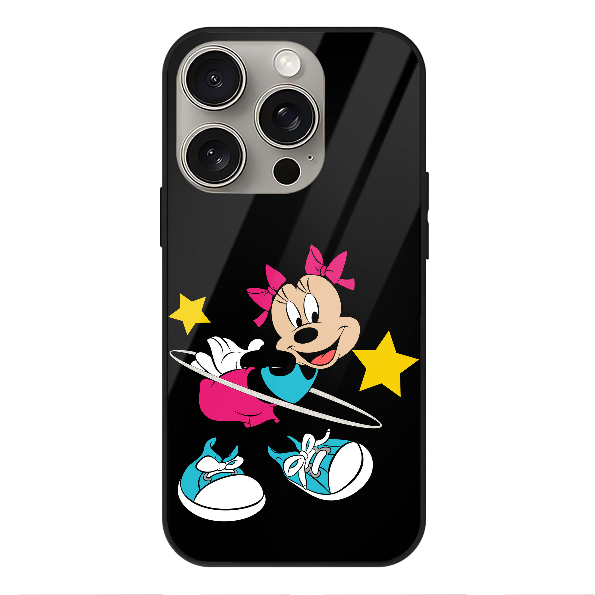 （画像用） ミッキーマウス Mickey Mouse 【iPhone15Pro対応】スマホケース 耐衝撃＆黄変防止 背面ガラス