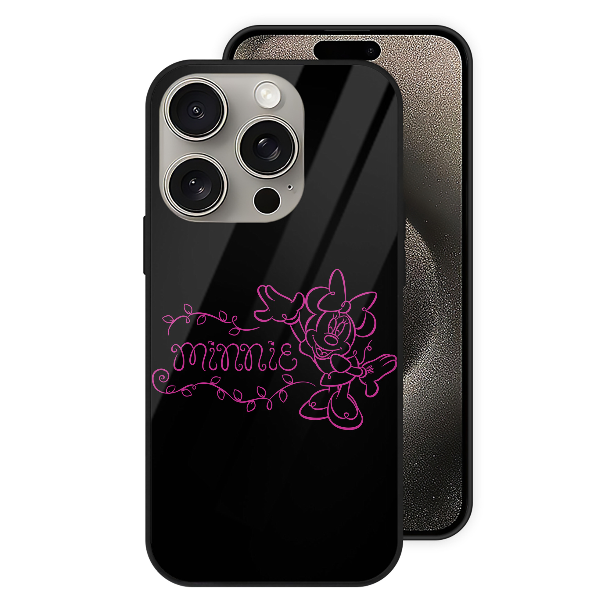（画像用） ミッキーマウス Mickey Mouse 【iPhone15Pro対応】スマホケース 耐衝撃＆黄変防止 背面ガラス