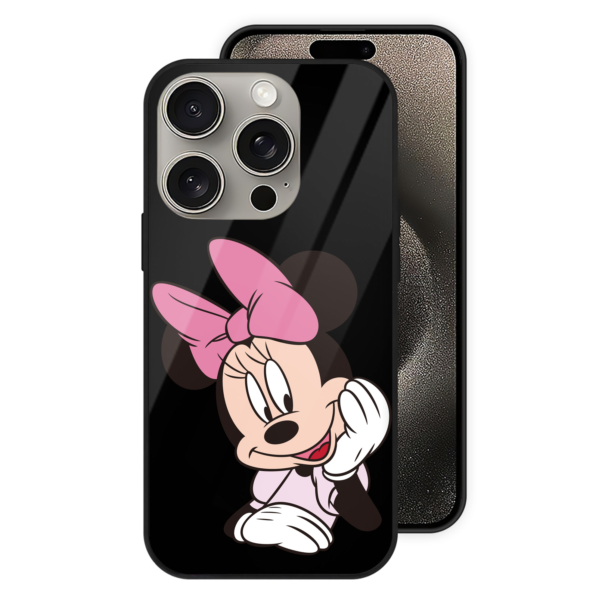 （画像用） ミッキーマウス Mickey Mouse 【iPhone15Pro対応】スマホケース 耐衝撃＆黄変防止 背面ガラス