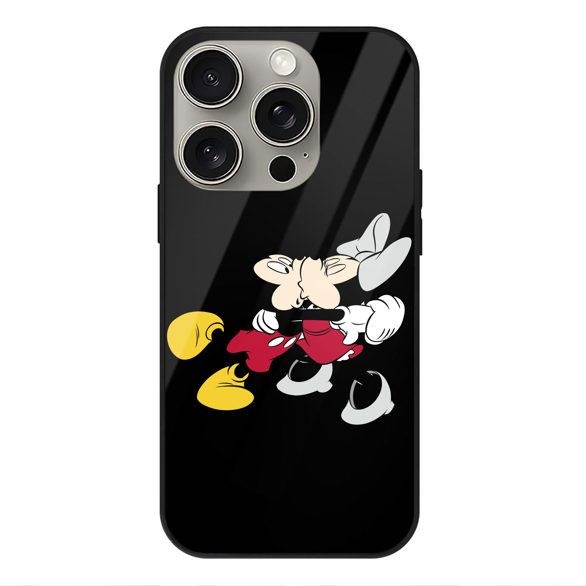（画像用） ミッキーマウス Mickey Mouse 【iPhone15Pro対応】スマホケース 耐衝撃＆黄変防止 背面ガラス