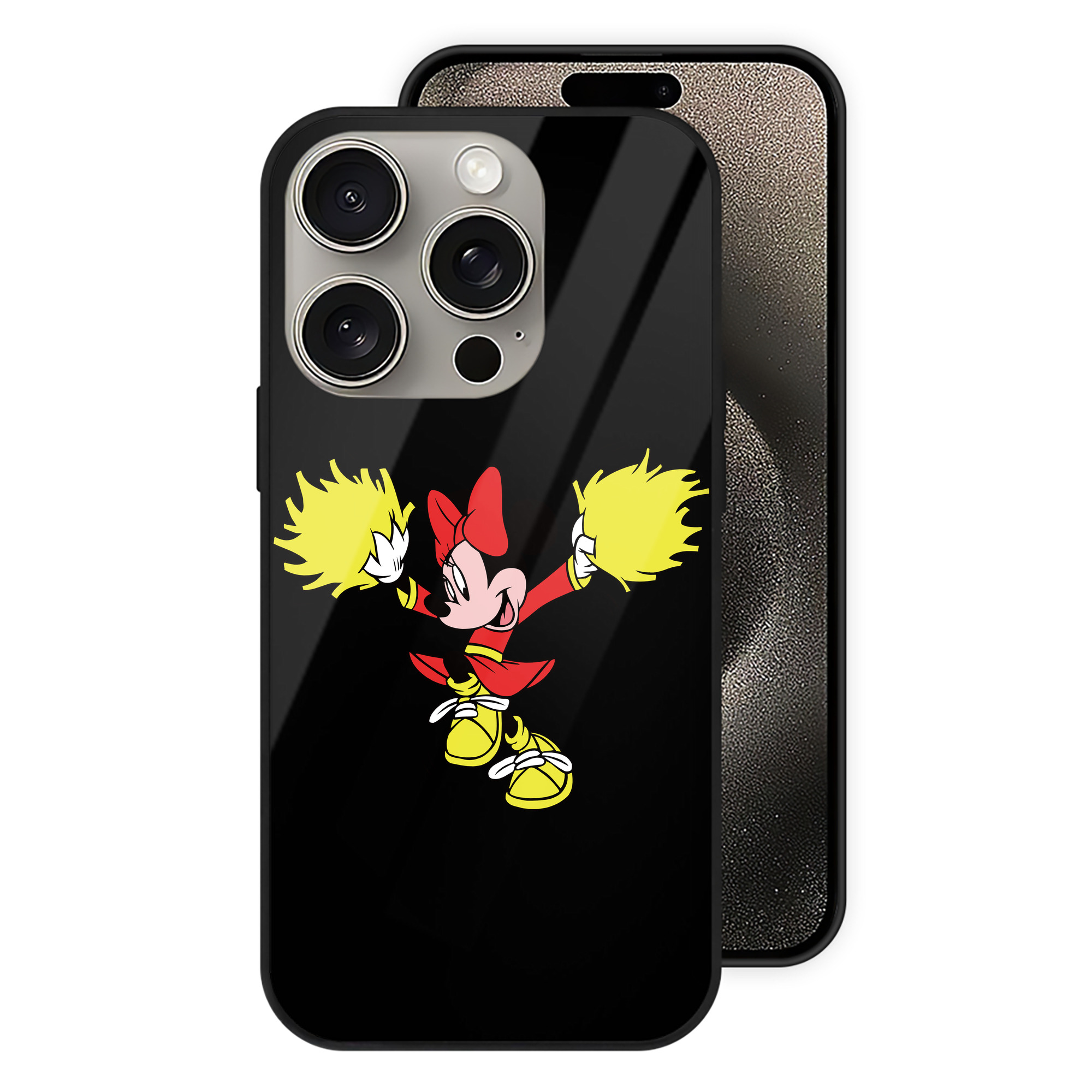 （画像用） ミッキーマウス Mickey Mouse 【iPhone15Pro対応】スマホケース 耐衝撃＆黄変防止 背面ガラス