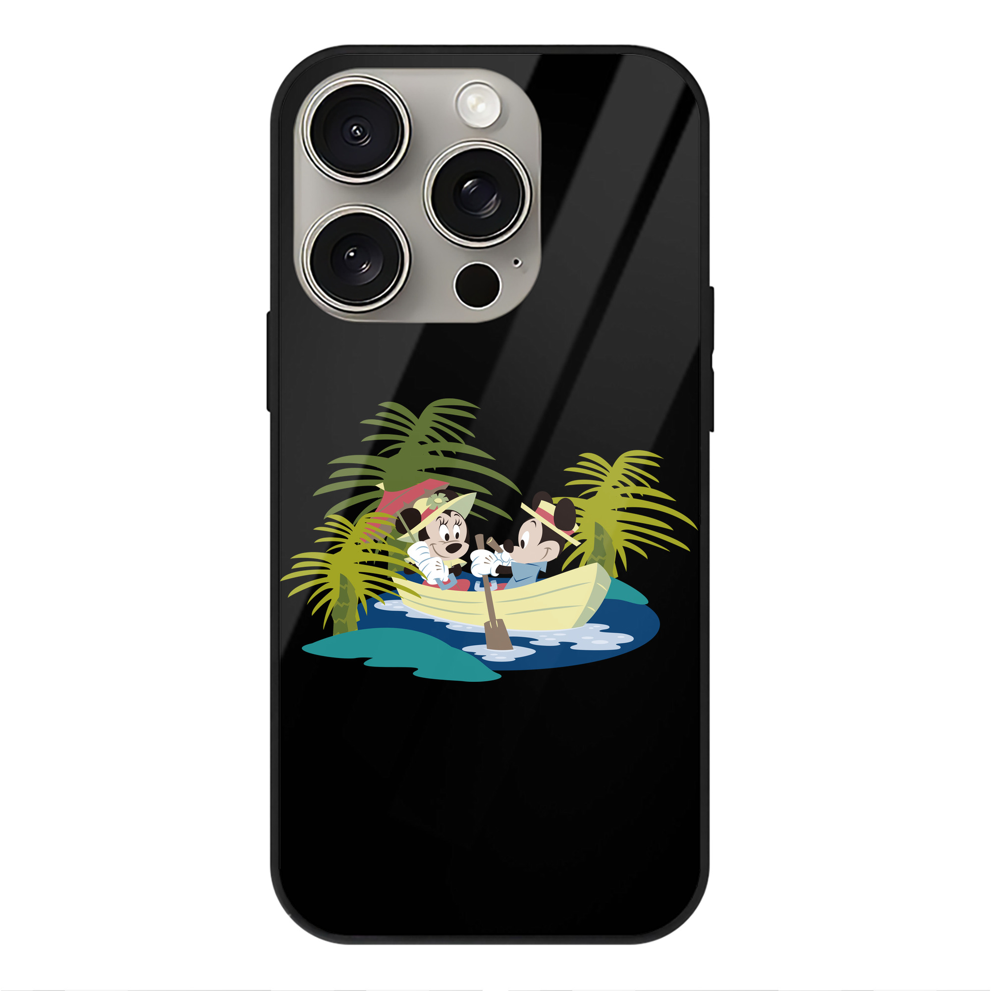 （画像用） ミッキーマウス Mickey Mouse 【iPhone15Pro対応】スマホケース 耐衝撃＆黄変防止 背面ガラス