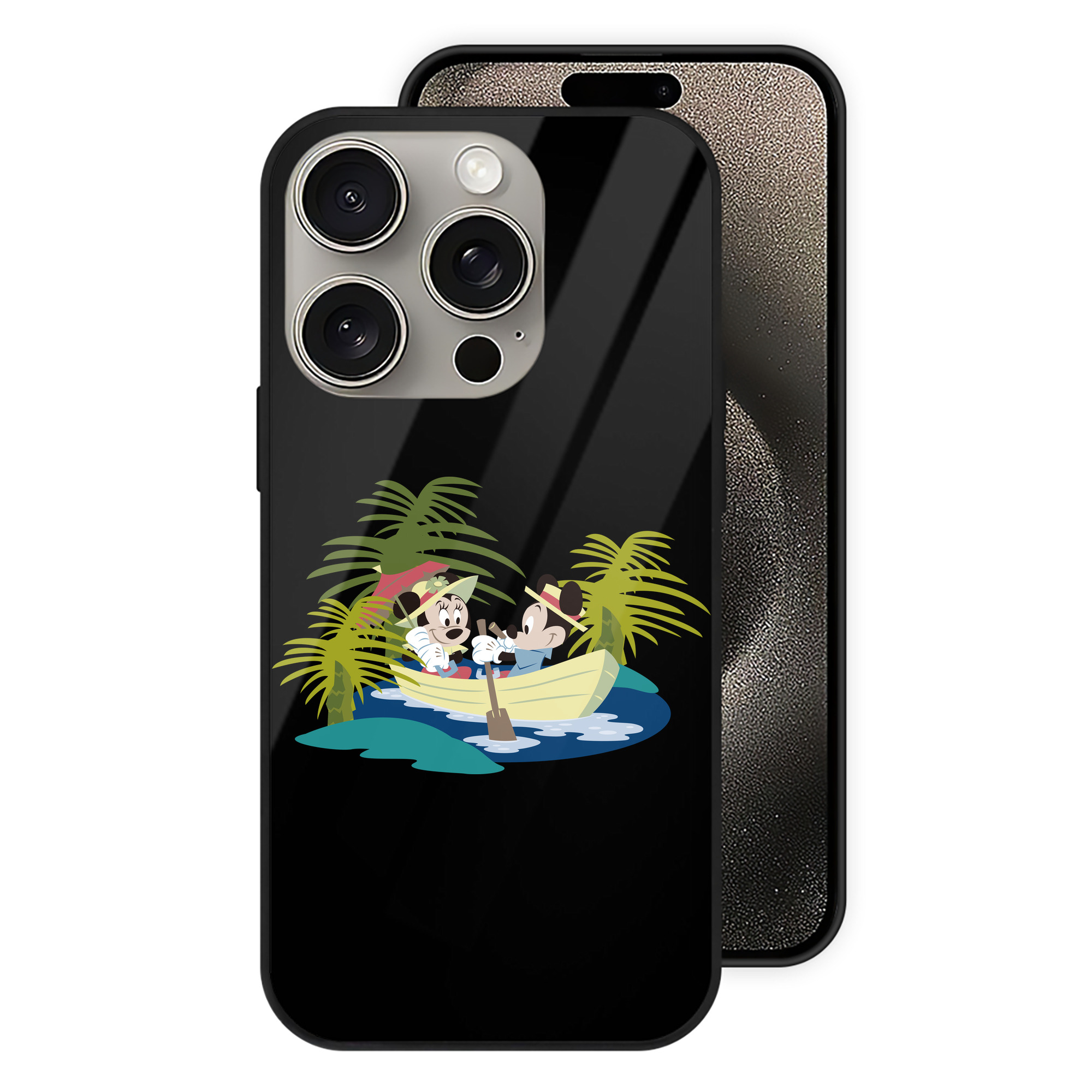 （画像用） ミッキーマウス Mickey Mouse 【iPhone15Pro対応】スマホケース 耐衝撃＆黄変防止 背面ガラス