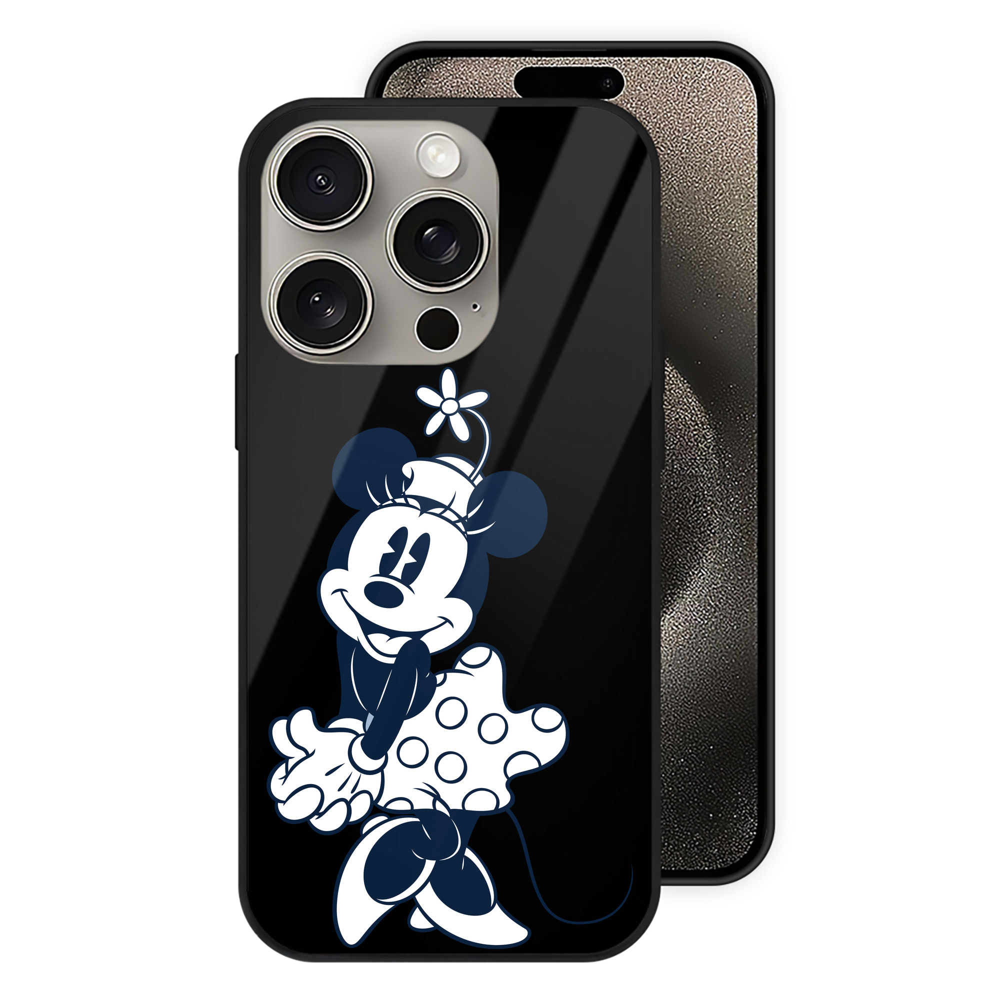 （画像用） ミッキーマウス Mickey Mouse 【iPhone15Pro対応】スマホケース 耐衝撃＆黄変防止 背面ガラス