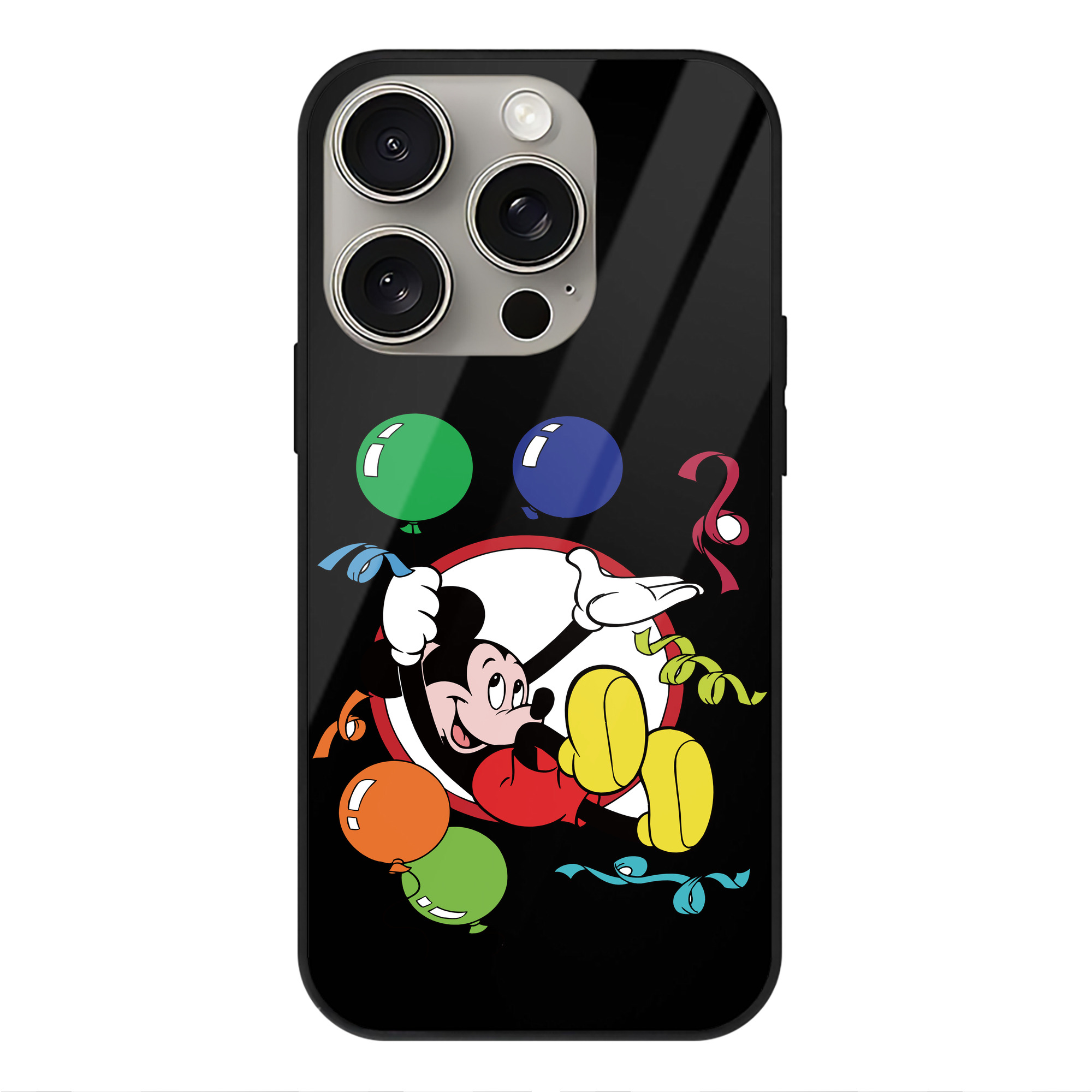 （画像用） ミッキーマウス Mickey Mouse 【iPhone15Pro対応】スマホケース 耐衝撃＆黄変防止 背面ガラス