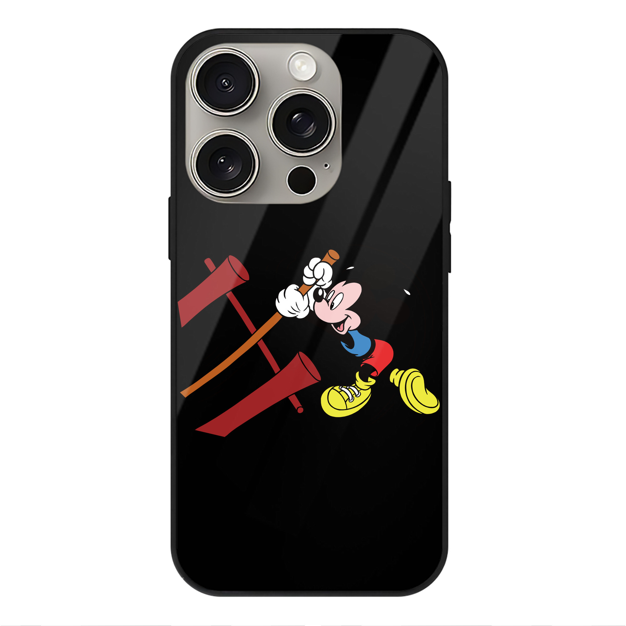 （画像用） ミッキーマウス Mickey Mouse 【iPhone15Pro対応】スマホケース 耐衝撃＆黄変防止 背面ガラス