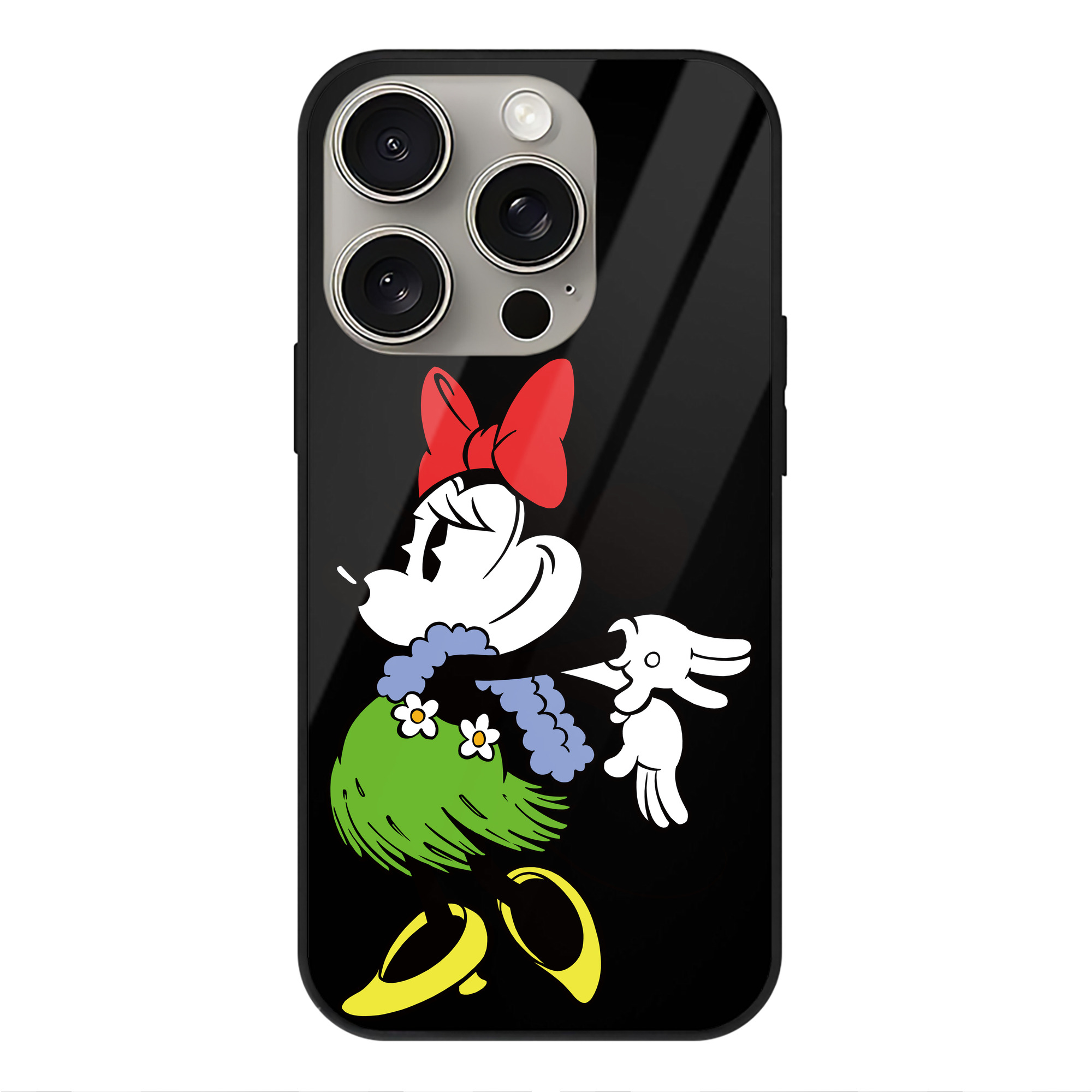（画像用） ミッキーマウス Mickey Mouse 【iPhone15Pro対応】スマホケース 耐衝撃＆黄変防止 背面ガラス