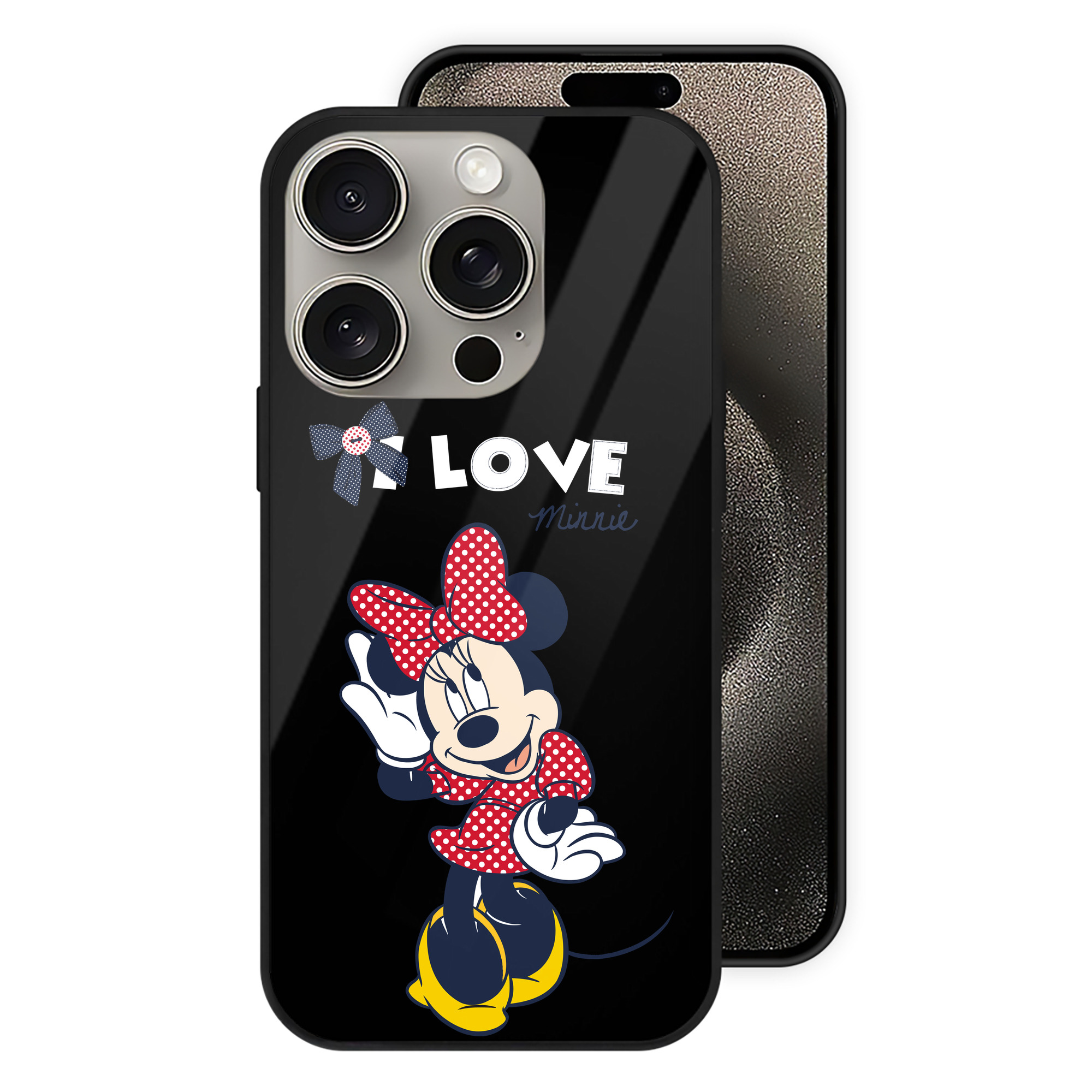 （画像用） ミッキーマウス Mickey Mouse 【iPhone15Pro対応】スマホケース 耐衝撃＆黄変防止 背面ガラス