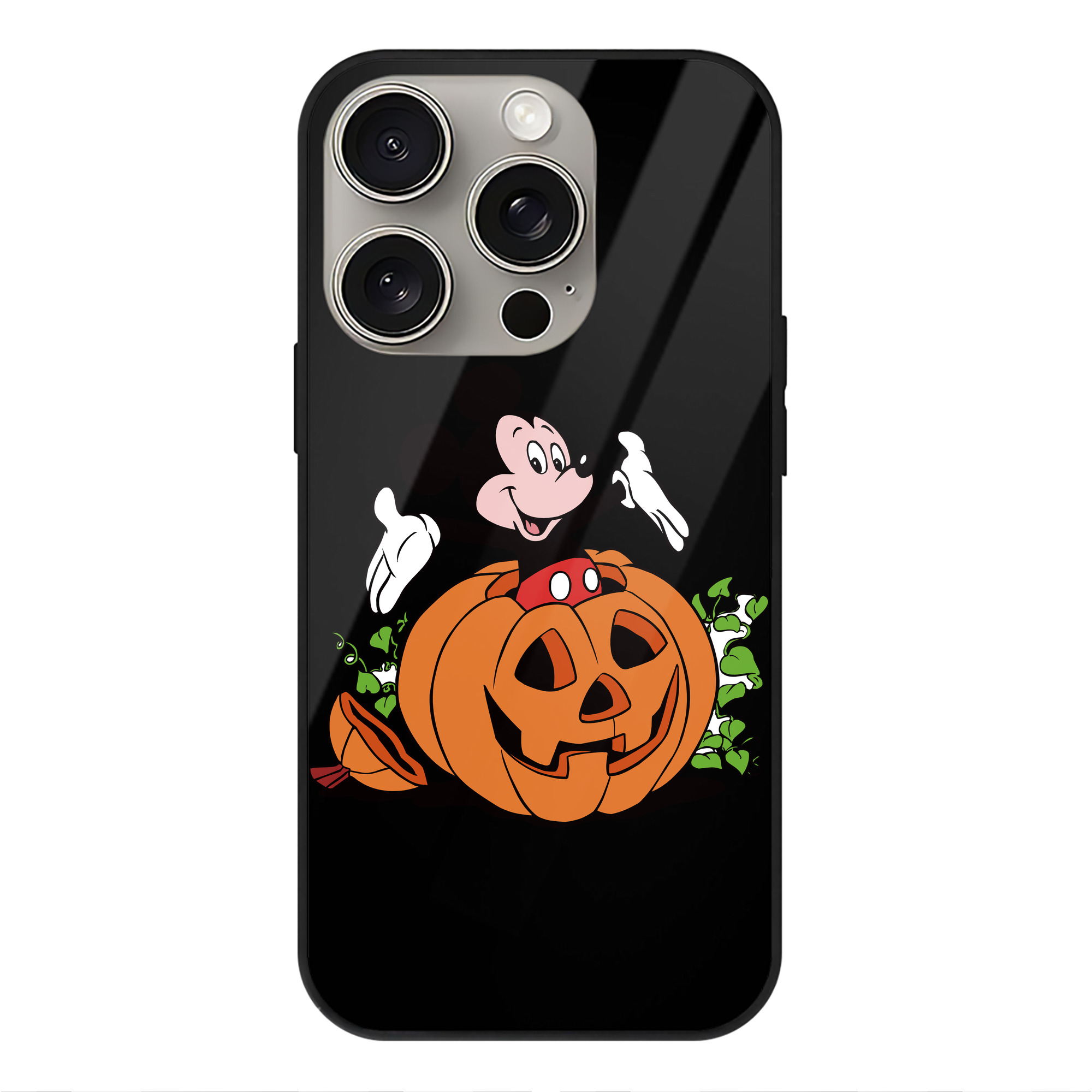 （画像用） ミッキーマウス Mickey Mouse 【iPhone15Pro対応】スマホケース 耐衝撃＆黄変防止 背面ガラス