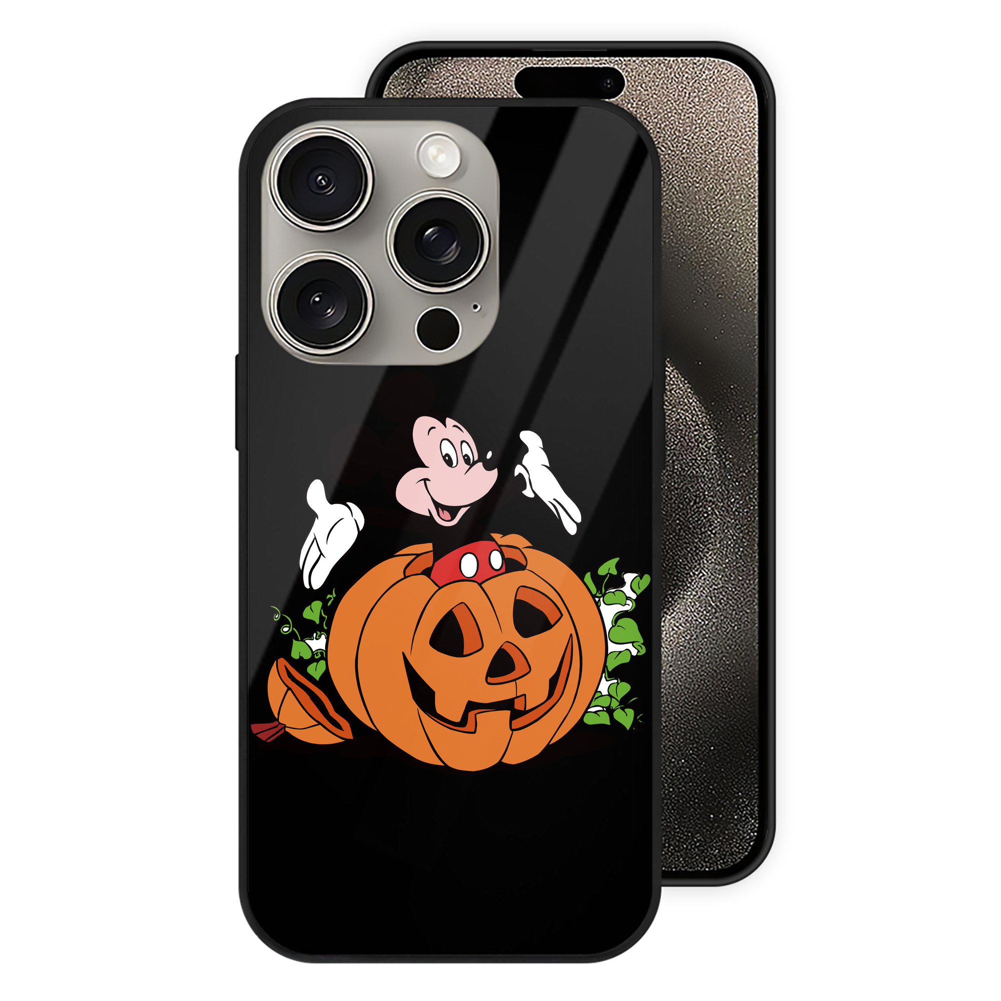（画像用） ミッキーマウス Mickey Mouse 【iPhone15Pro対応】スマホケース 耐衝撃＆黄変防止 背面ガラス