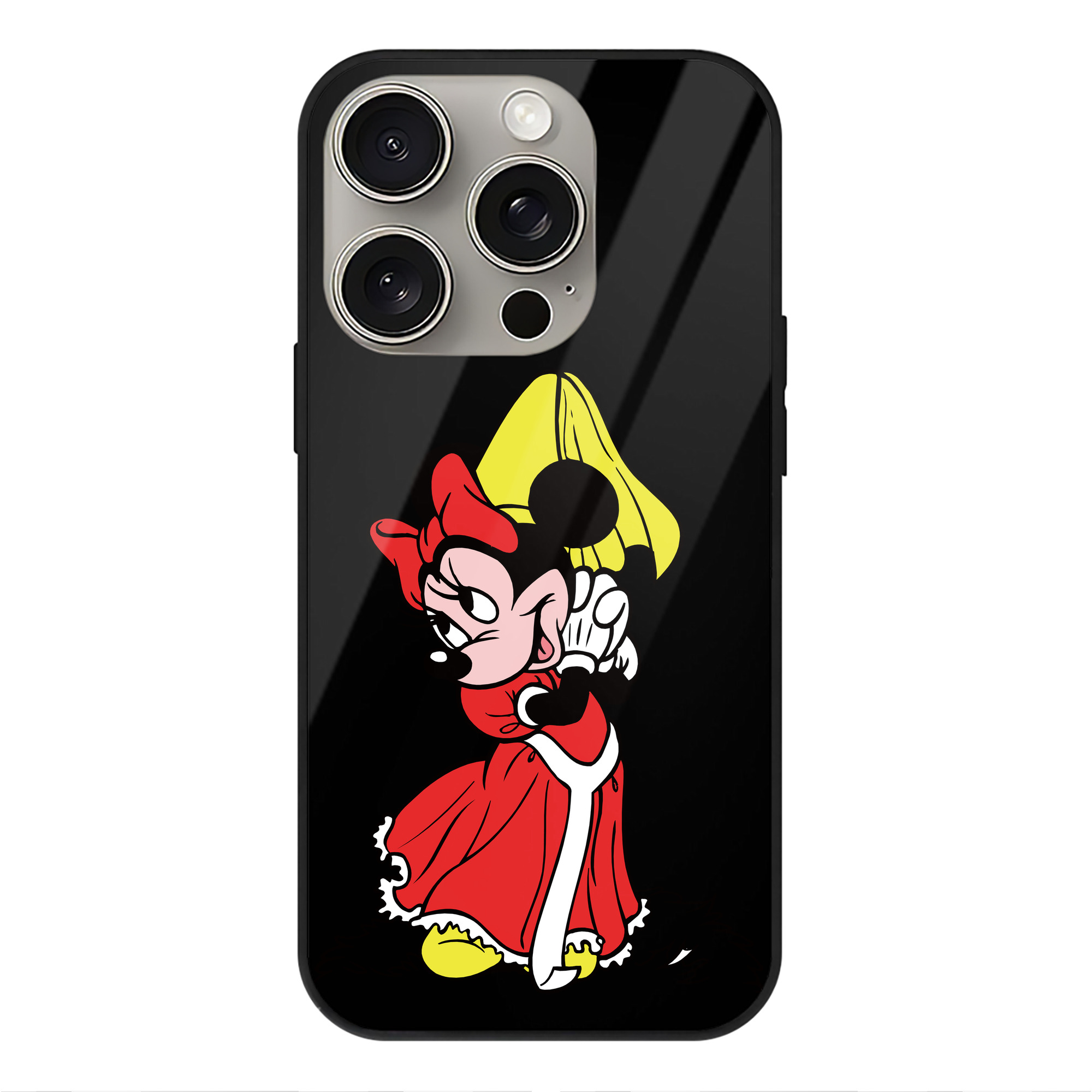 （画像用） ミッキーマウス Mickey Mouse 【iPhone15Pro対応】スマホケース 耐衝撃＆黄変防止 背面ガラス