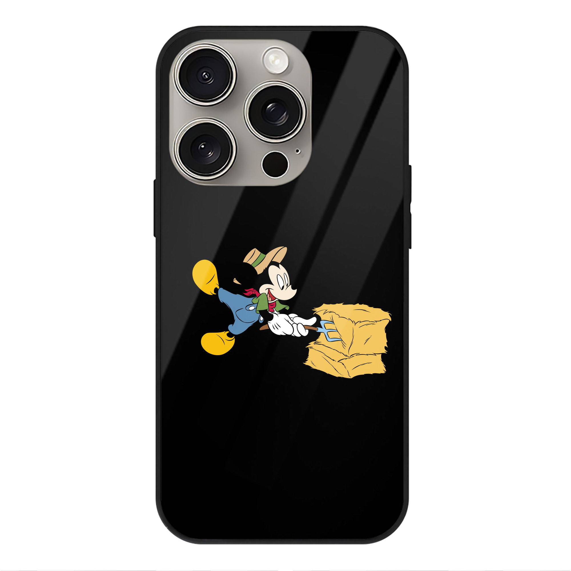 （画像用） ミッキーマウス Mickey Mouse 【iPhone15Pro対応】スマホケース 耐衝撃＆黄変防止 背面ガラス