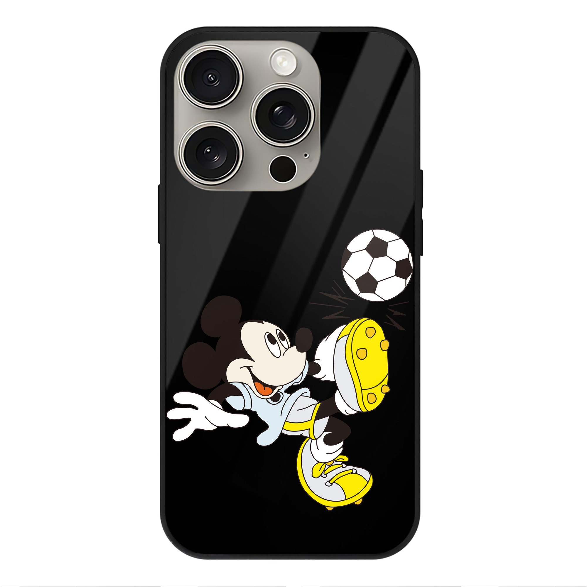 （画像用） ミッキーマウス Mickey Mouse 【iPhone15Pro対応】スマホケース 耐衝撃＆黄変防止 背面ガラス