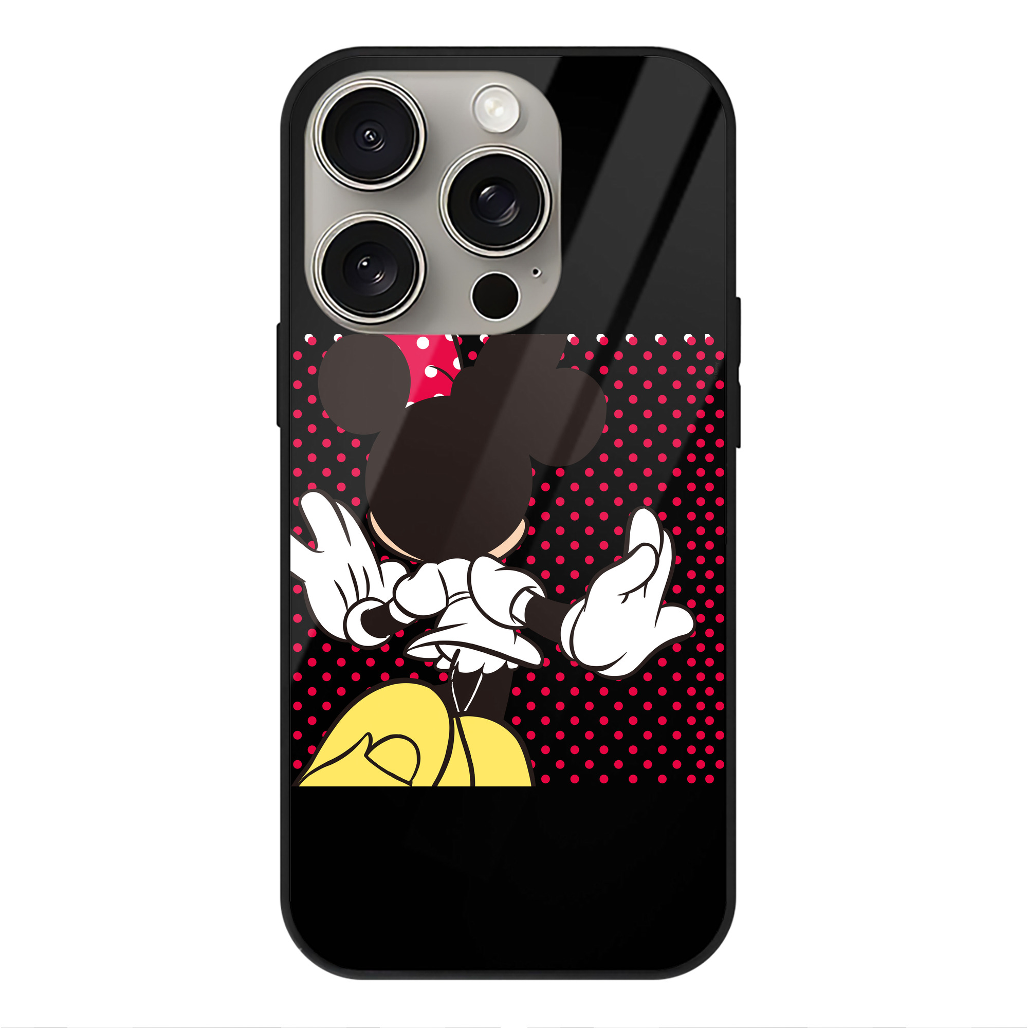 （画像用） ミッキーマウス Mickey Mouse 【iPhone15Pro対応】スマホケース 耐衝撃＆黄変防止 背面ガラス