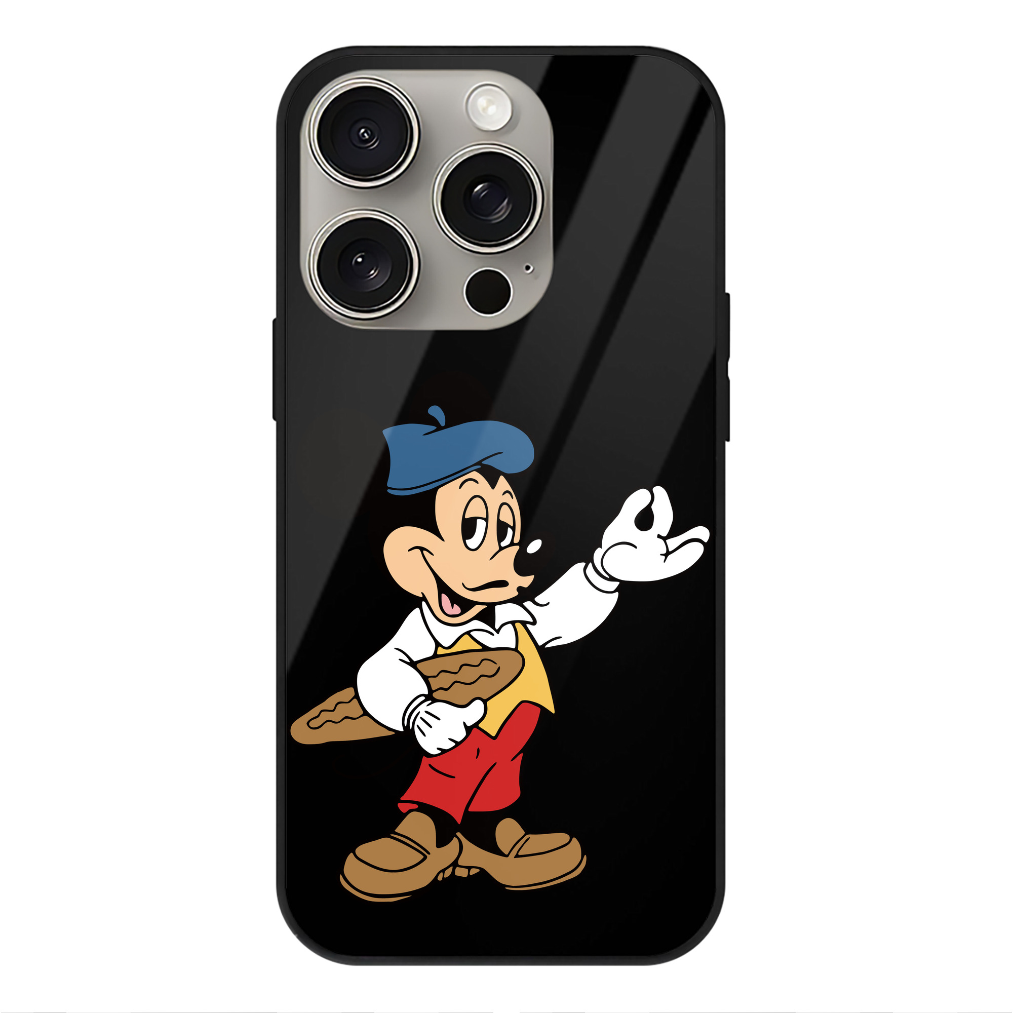 （画像用） ミッキーマウス Mickey Mouse 【iPhone15Pro対応】スマホケース 耐衝撃＆黄変防止 背面ガラス