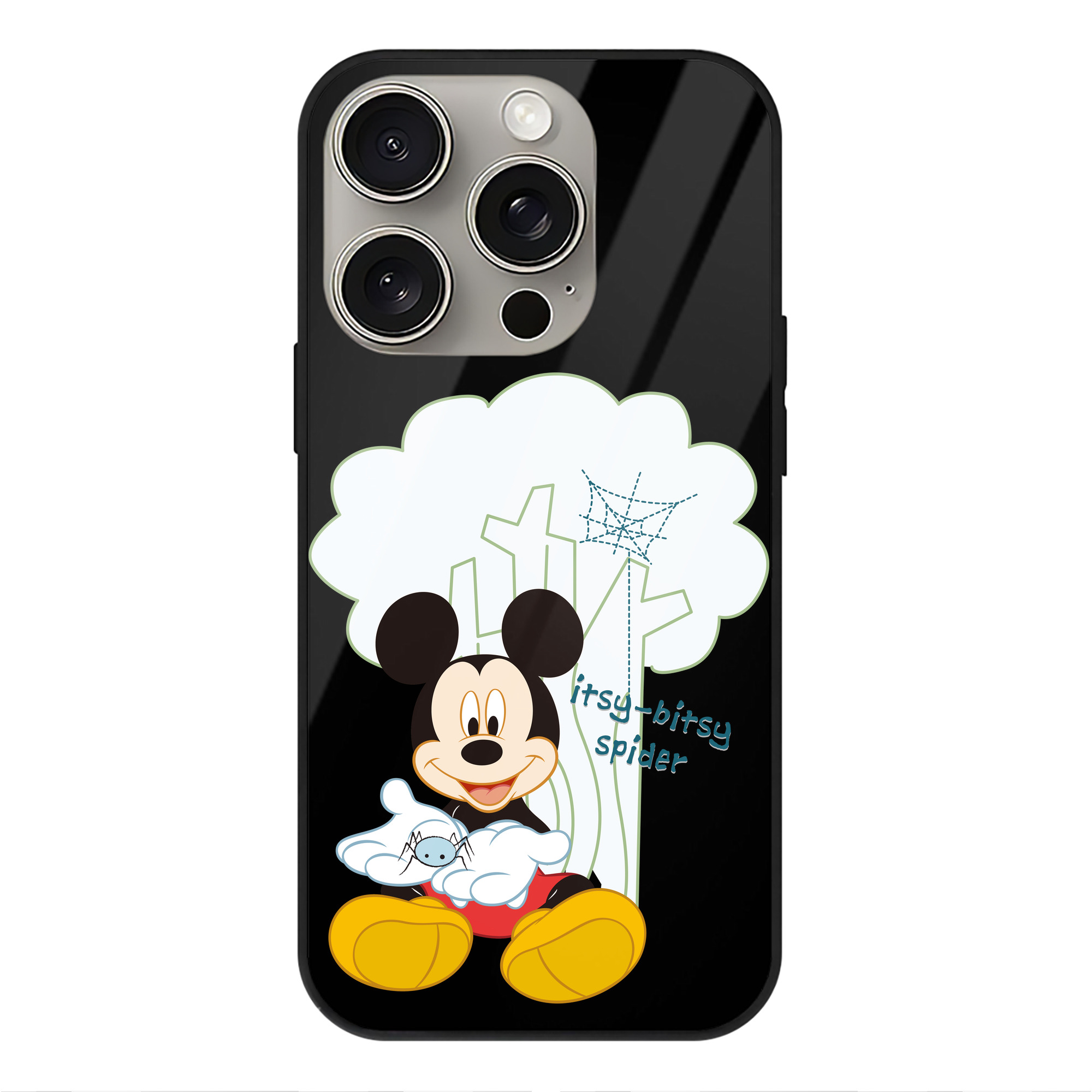 （画像用） ミッキーマウス Mickey Mouse 【iPhone15Pro対応】スマホケース 耐衝撃＆黄変防止 背面ガラス