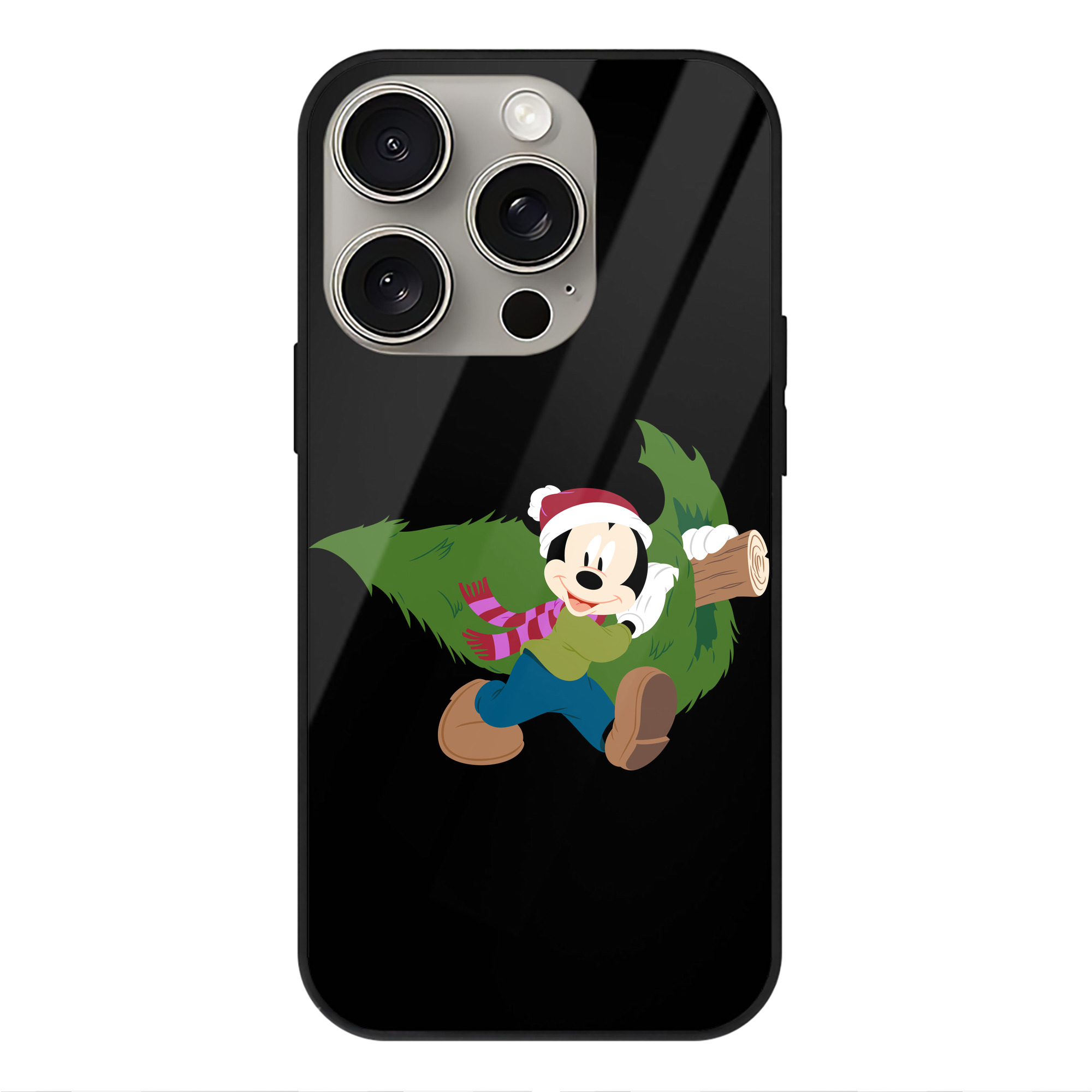 （画像用） ミッキーマウス Mickey Mouse 【iPhone15Pro対応】スマホケース 耐衝撃＆黄変防止 背面ガラス