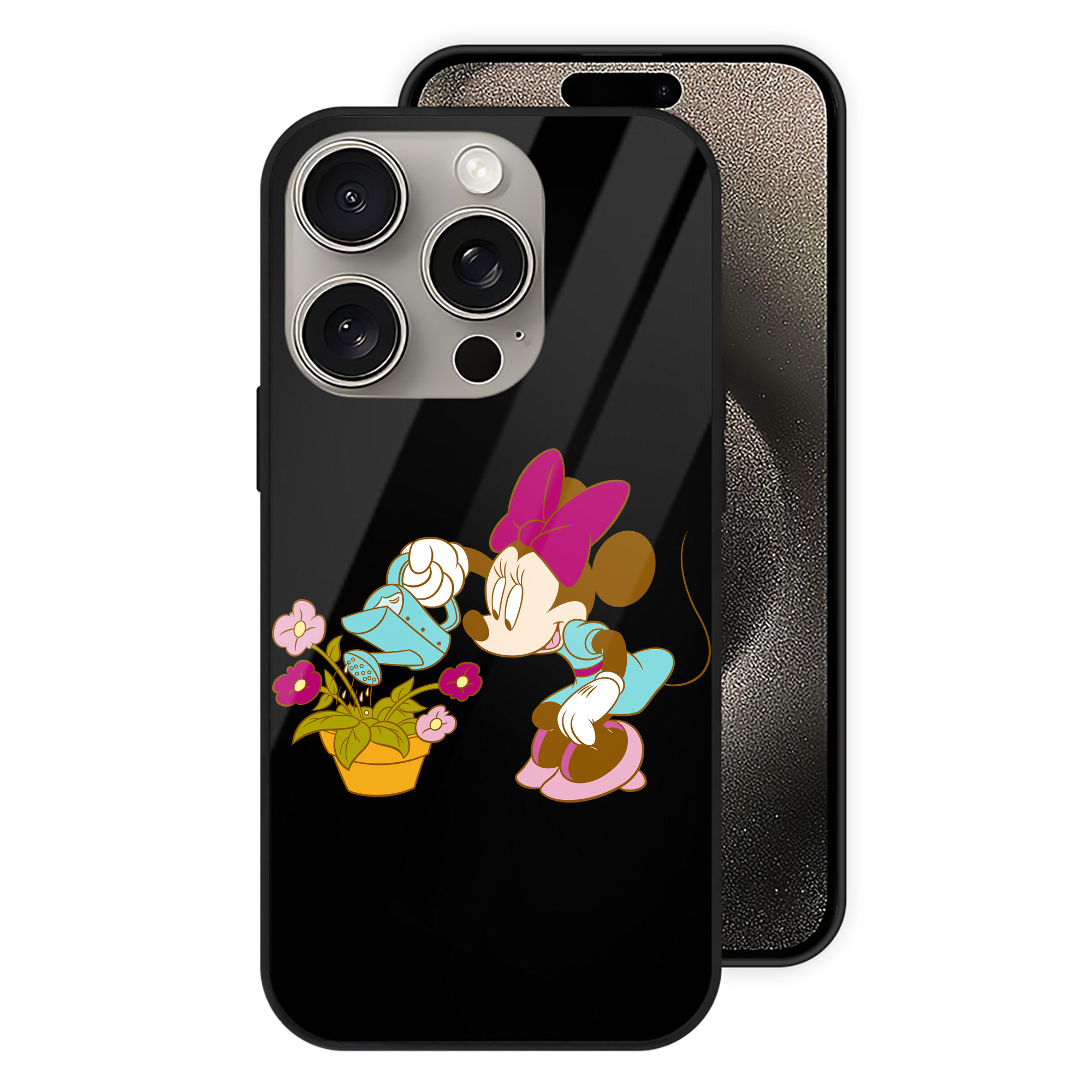 （画像用） ミッキーマウス Mickey Mouse 【iPhone15Pro対応】スマホケース 耐衝撃＆黄変防止 背面ガラス