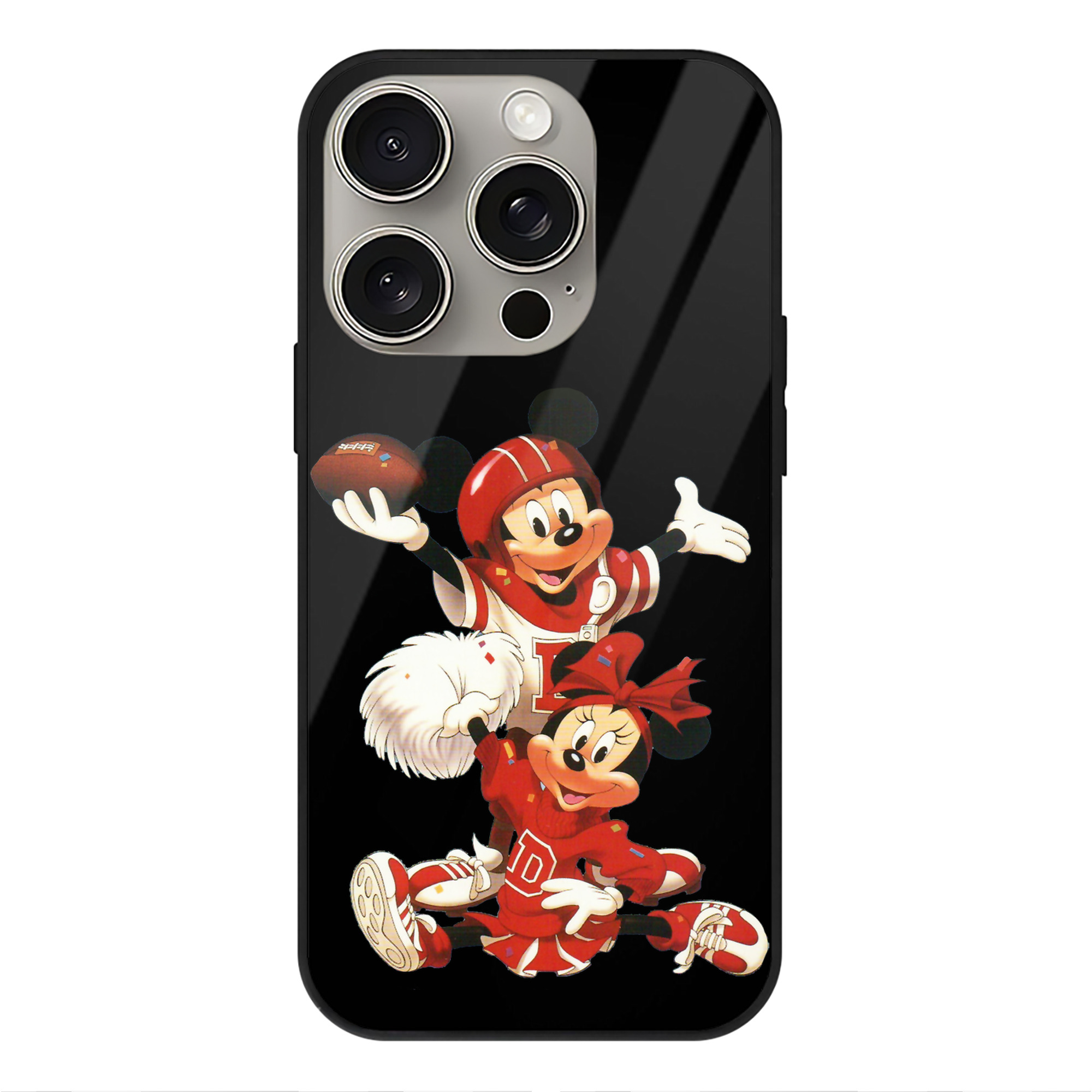 （画像用） ミッキーマウス Mickey Mouse 【iPhone15Pro対応】スマホケース 耐衝撃＆黄変防止 背面ガラス