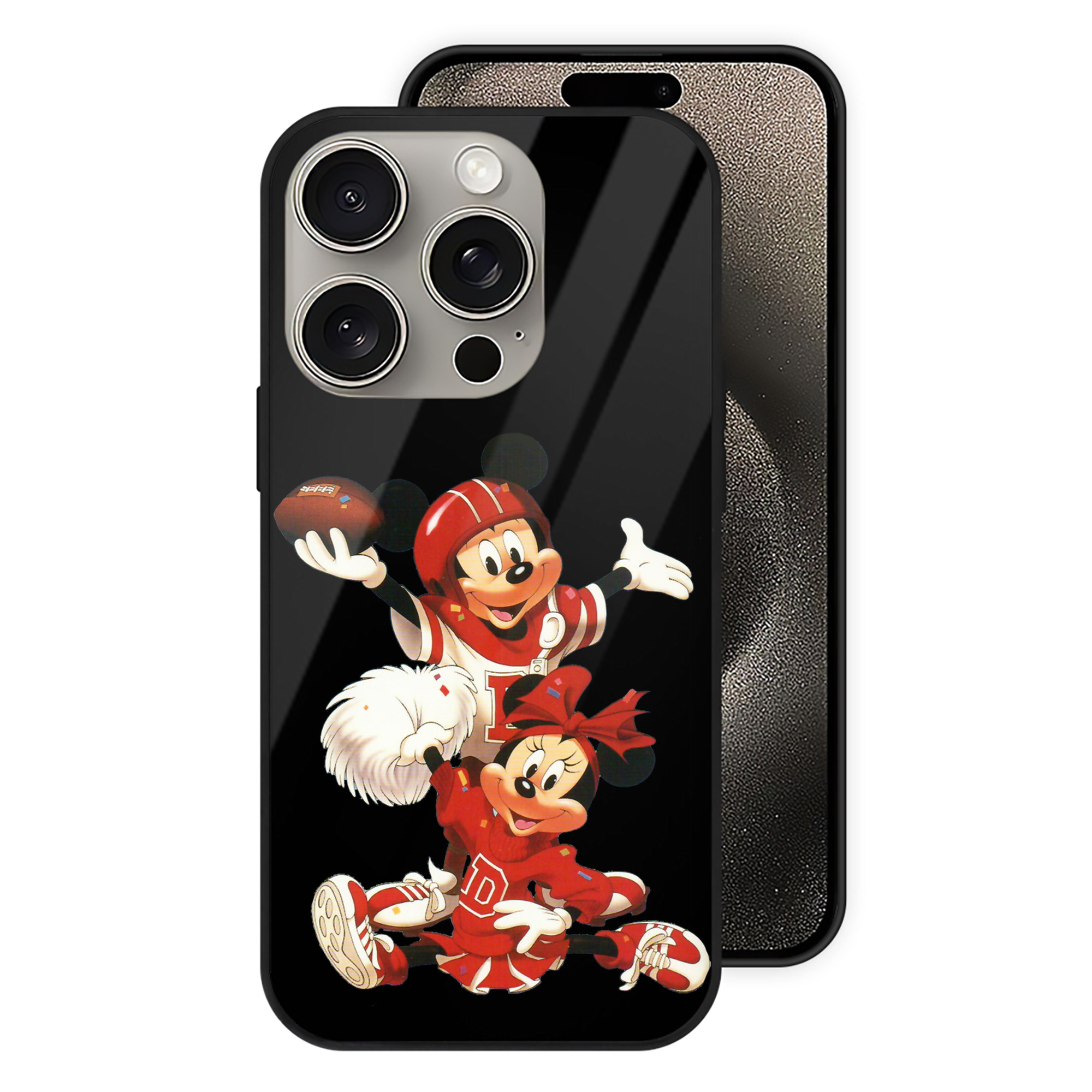 （画像用） ミッキーマウス Mickey Mouse 【iPhone15Pro対応】スマホケース 耐衝撃＆黄変防止 背面ガラス