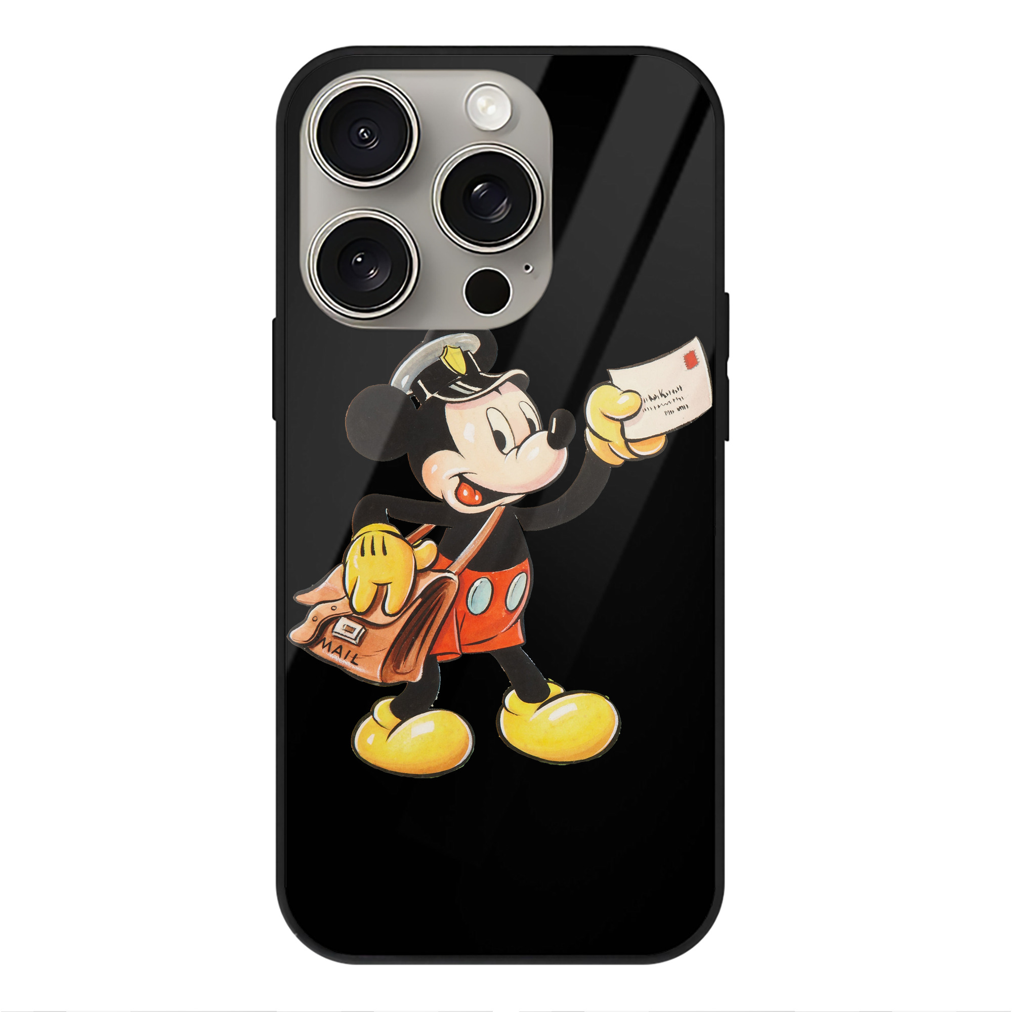 （画像用） ミッキーマウス Mickey Mouse 【iPhone15Pro対応】スマホケース 耐衝撃＆黄変防止 背面ガラス