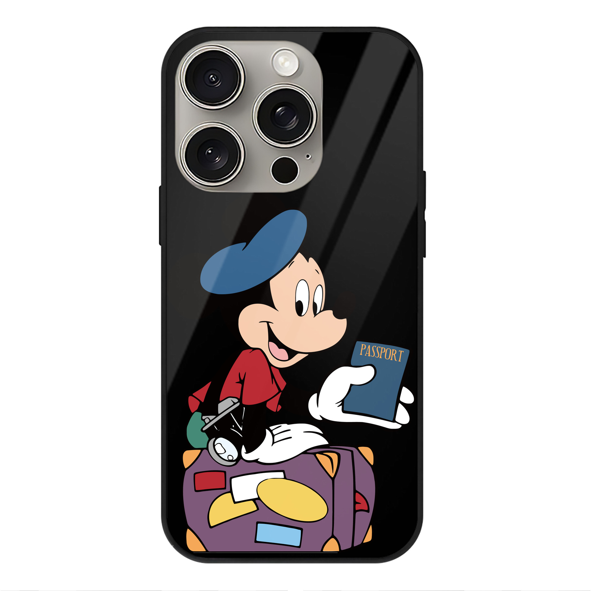 （画像用） ミッキーマウス Mickey Mouse 【iPhone15Pro対応】スマホケース 耐衝撃＆黄変防止 背面ガラス