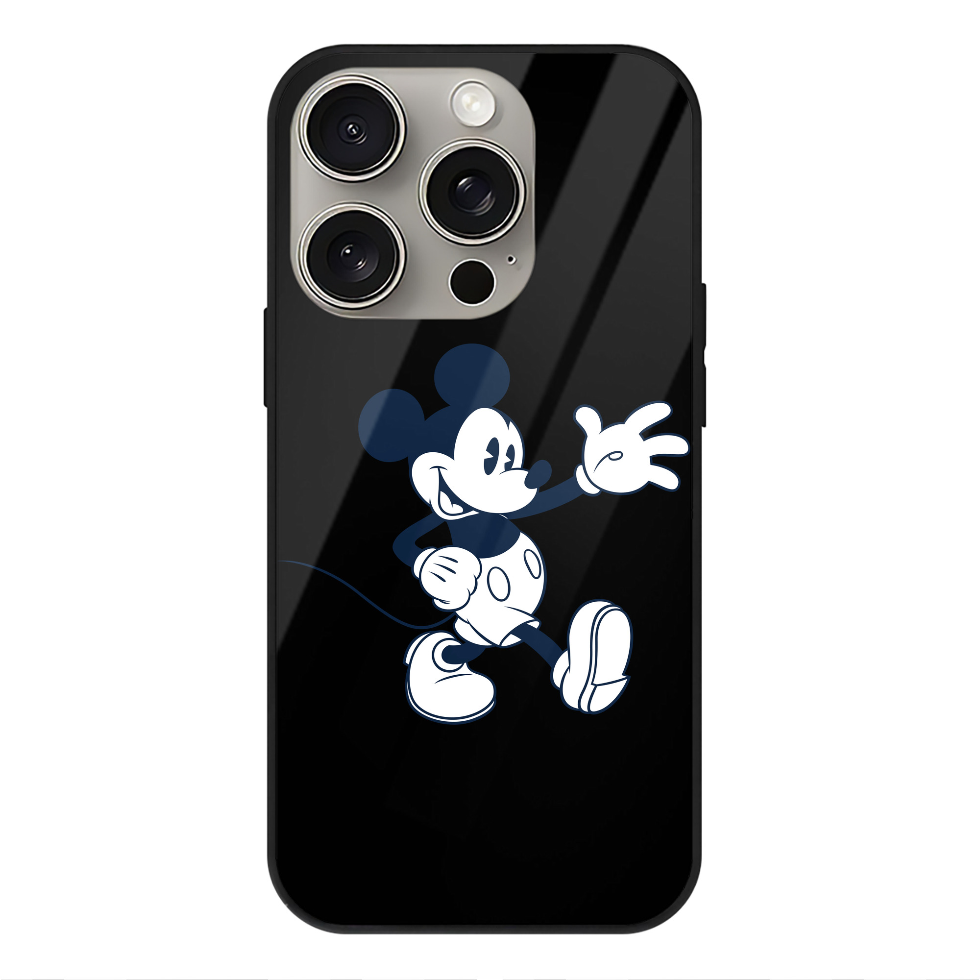 （画像用） ミッキーマウス Mickey Mouse 【iPhone15Pro対応】スマホケース 耐衝撃＆黄変防止 背面ガラス