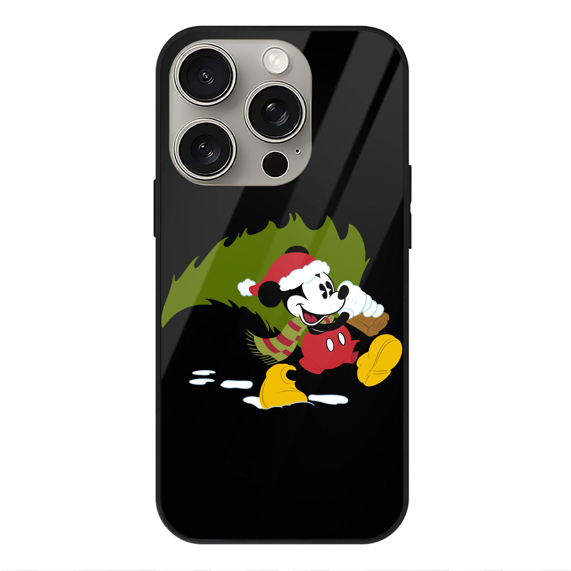 （画像用） ミッキーマウス Mickey Mouse 【iPhone15Pro対応】スマホケース 耐衝撃＆黄変防止 背面ガラス