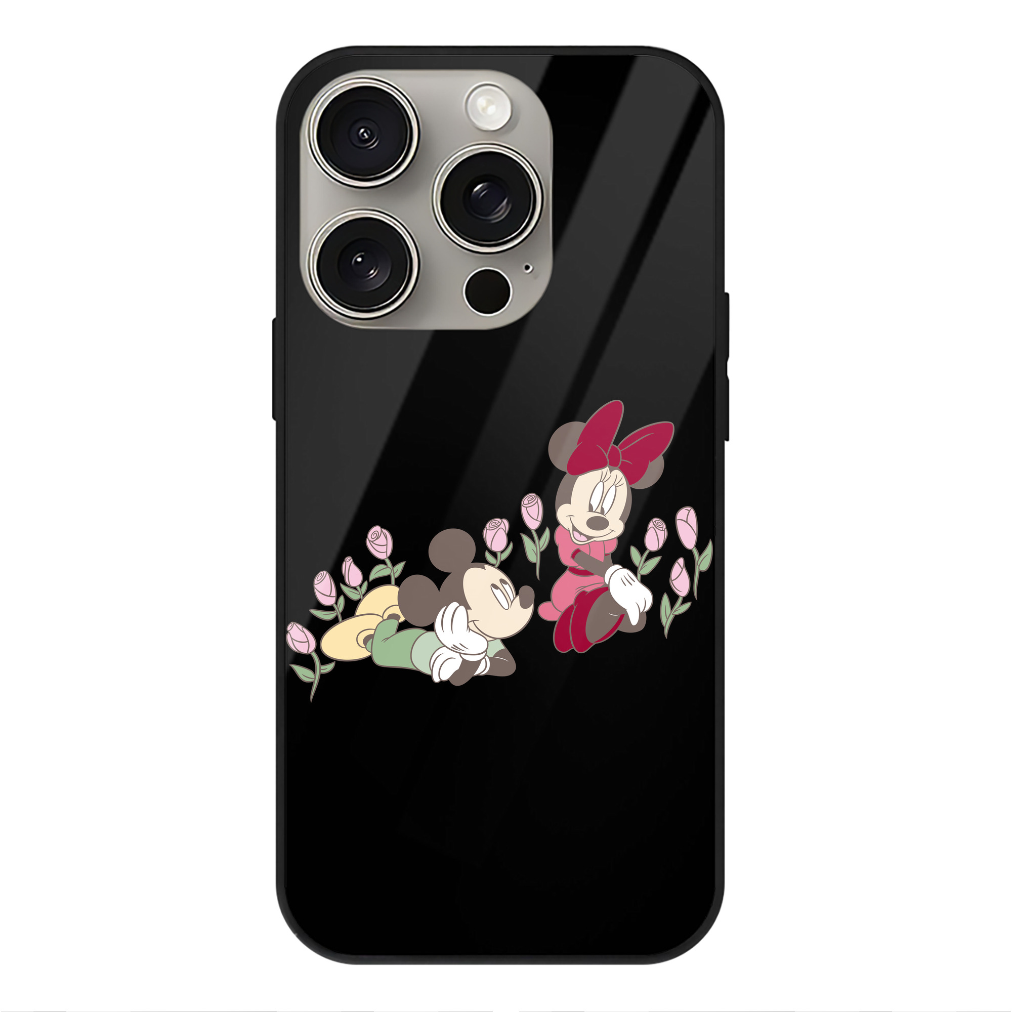 （画像用） ミッキーマウス Mickey Mouse 【iPhone15Pro対応】スマホケース 耐衝撃＆黄変防止 背面ガラス