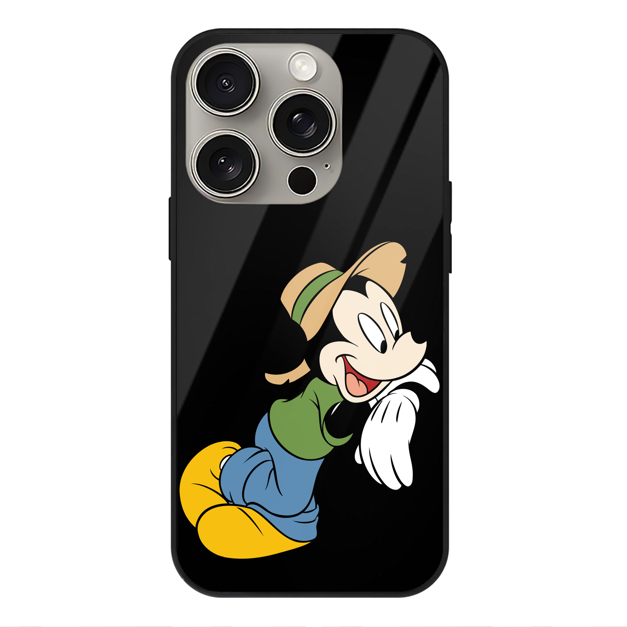 （画像用） ミッキーマウス Mickey Mouse 【iPhone15Pro対応】スマホケース 耐衝撃＆黄変防止 背面ガラス