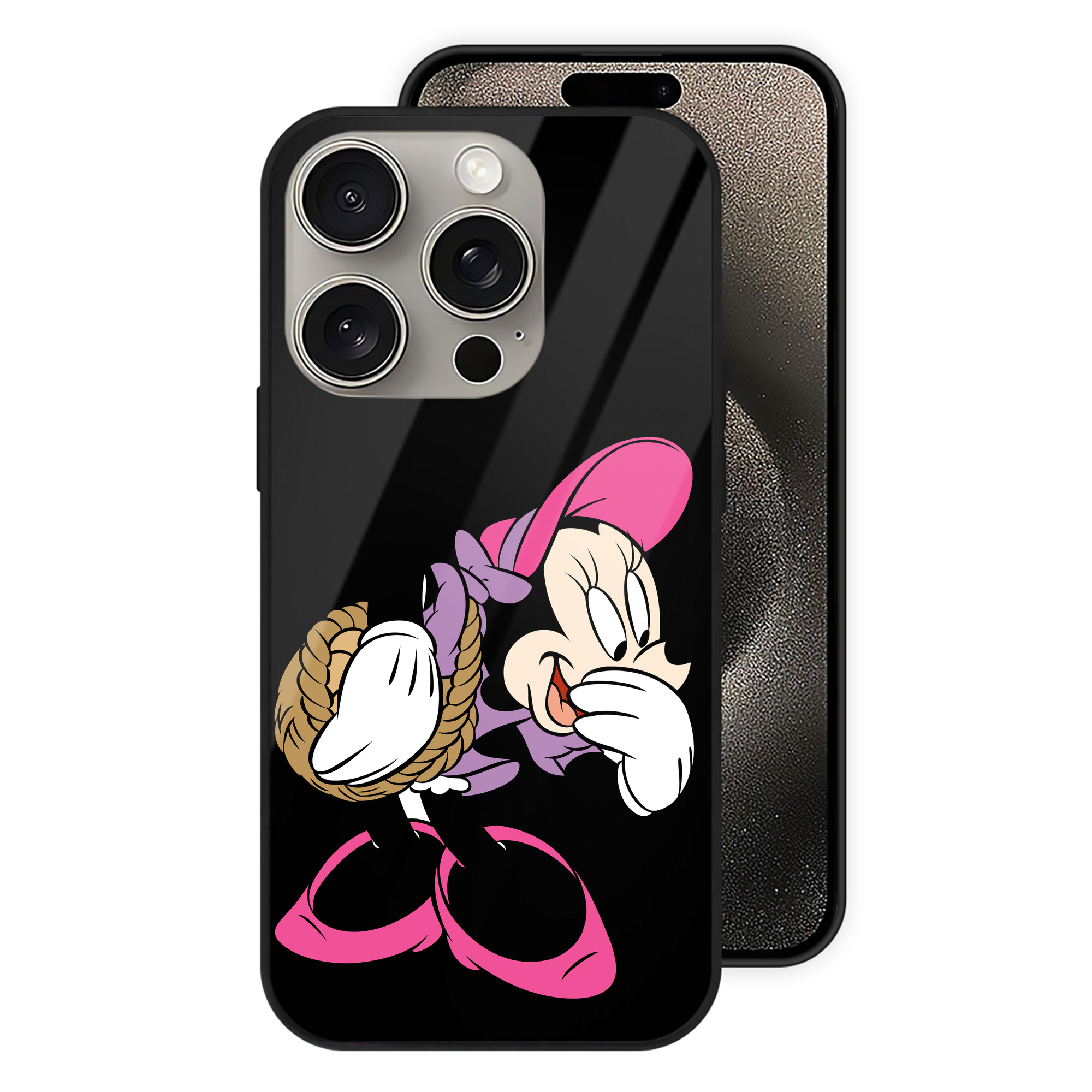 （画像用） ミッキーマウス Mickey Mouse 【iPhone15Pro対応】スマホケース 耐衝撃＆黄変防止 背面ガラス