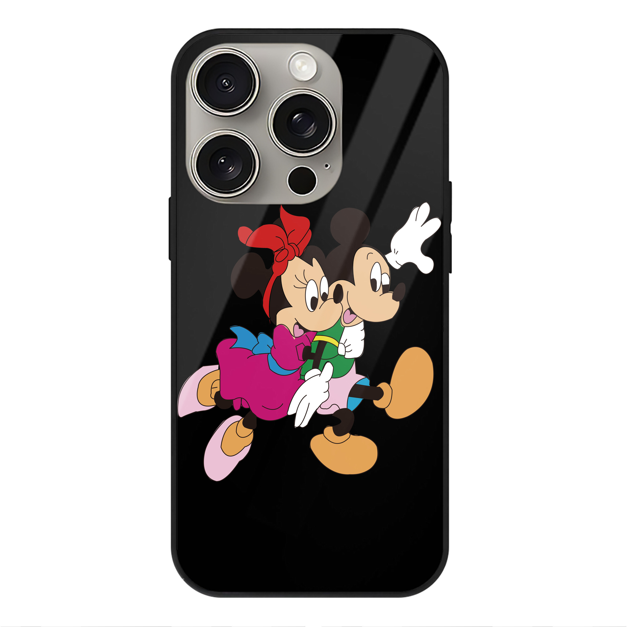 （画像用） ミッキーマウス Mickey Mouse 【iPhone15Pro対応】スマホケース 耐衝撃＆黄変防止 背面ガラス