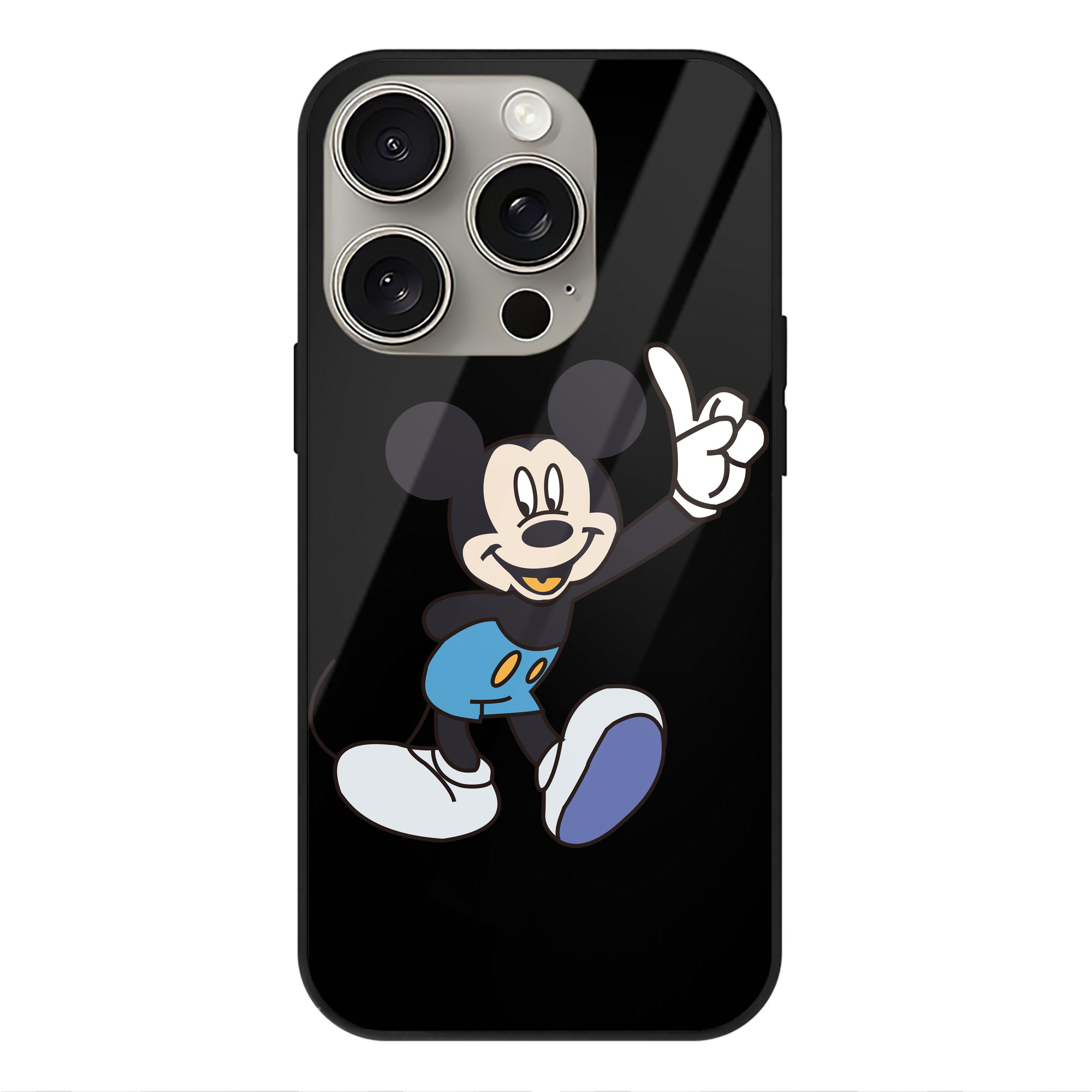 （画像用） ミッキーマウス Mickey Mouse 【iPhone15Pro対応】スマホケース 耐衝撃＆黄変防止 背面ガラス