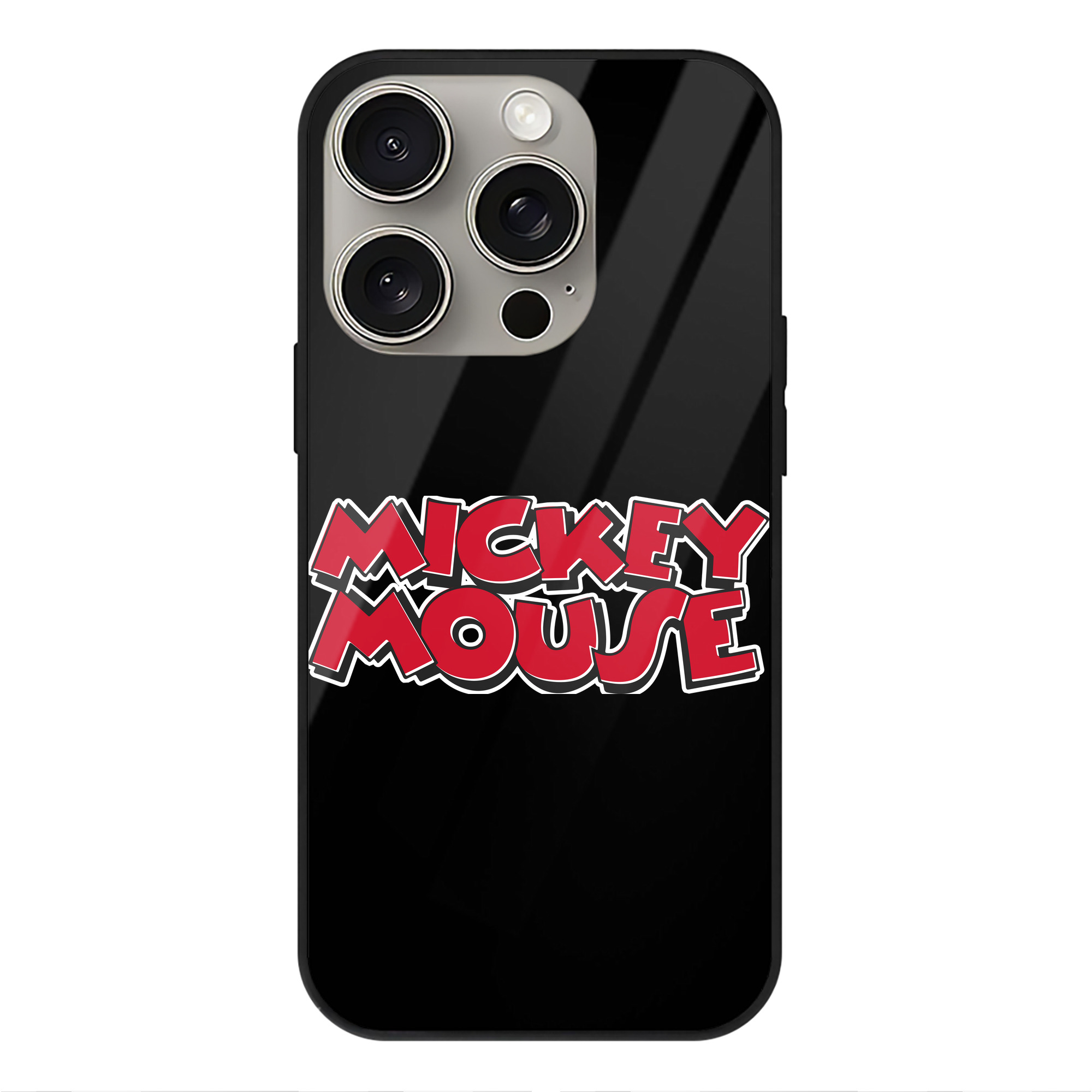 （画像用） ミッキーマウス Mickey Mouse 【iPhone15Pro対応】スマホケース 耐衝撃＆黄変防止 背面ガラス