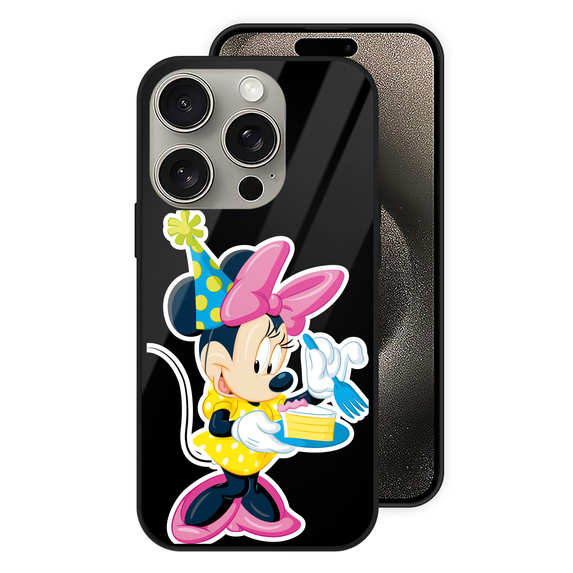 （画像用） ミッキーマウス Mickey Mouse 【iPhone15Pro対応】スマホケース 耐衝撃＆黄変防止 背面ガラス