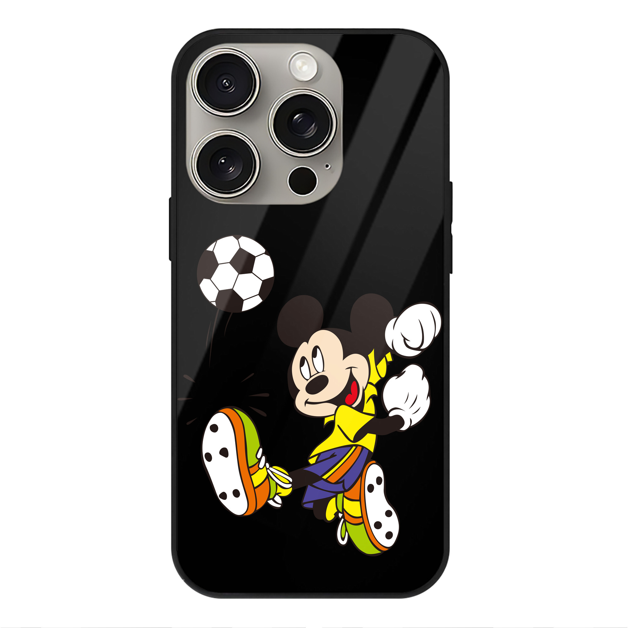 （画像用） ミッキーマウス Mickey Mouse 【iPhone15Pro対応】スマホケース 耐衝撃＆黄変防止 背面ガラス